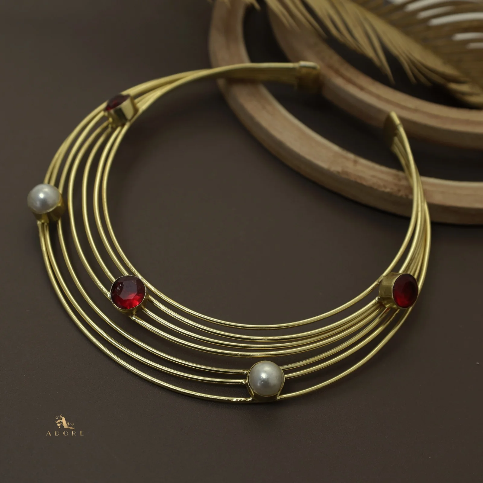 Golden 7 Layer Glossy Round Neck Cuff - Image 12