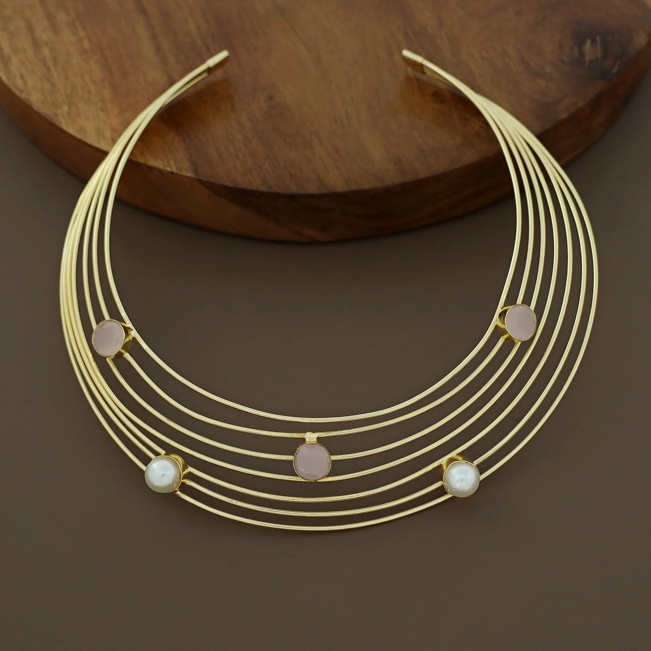 Golden 7 Layer Glossy Round Neck Cuff - Image 13