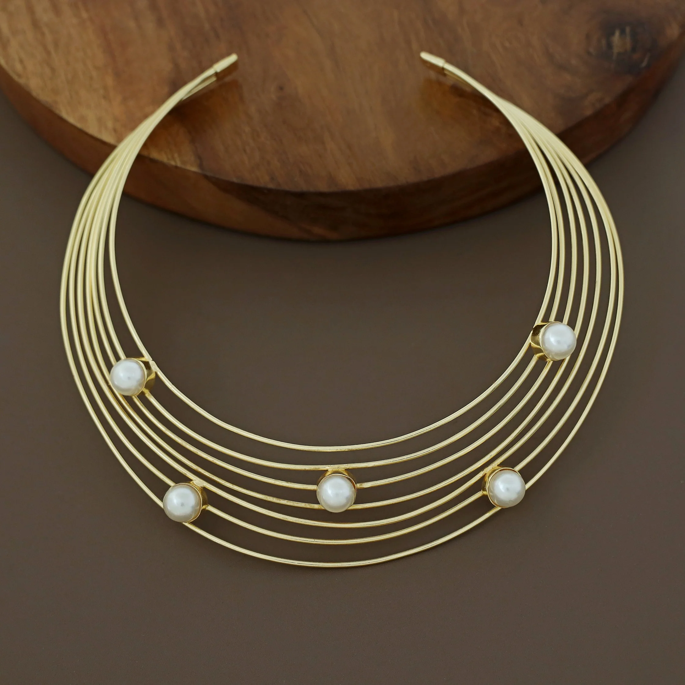 Golden 7 Layer Glossy Round Neck Cuff - Image 15