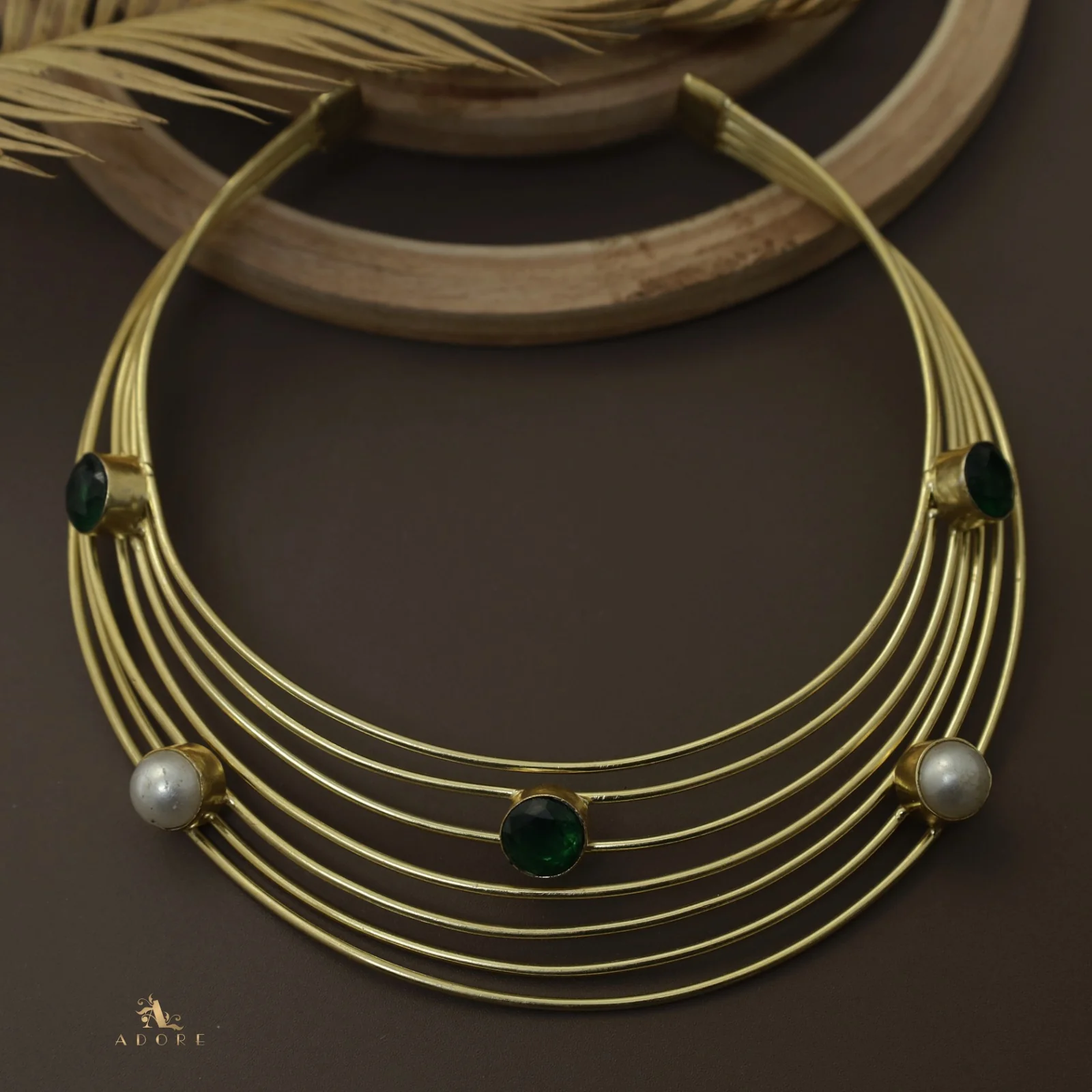 Golden 7 Layer Glossy Round Neck Cuff - Image 4