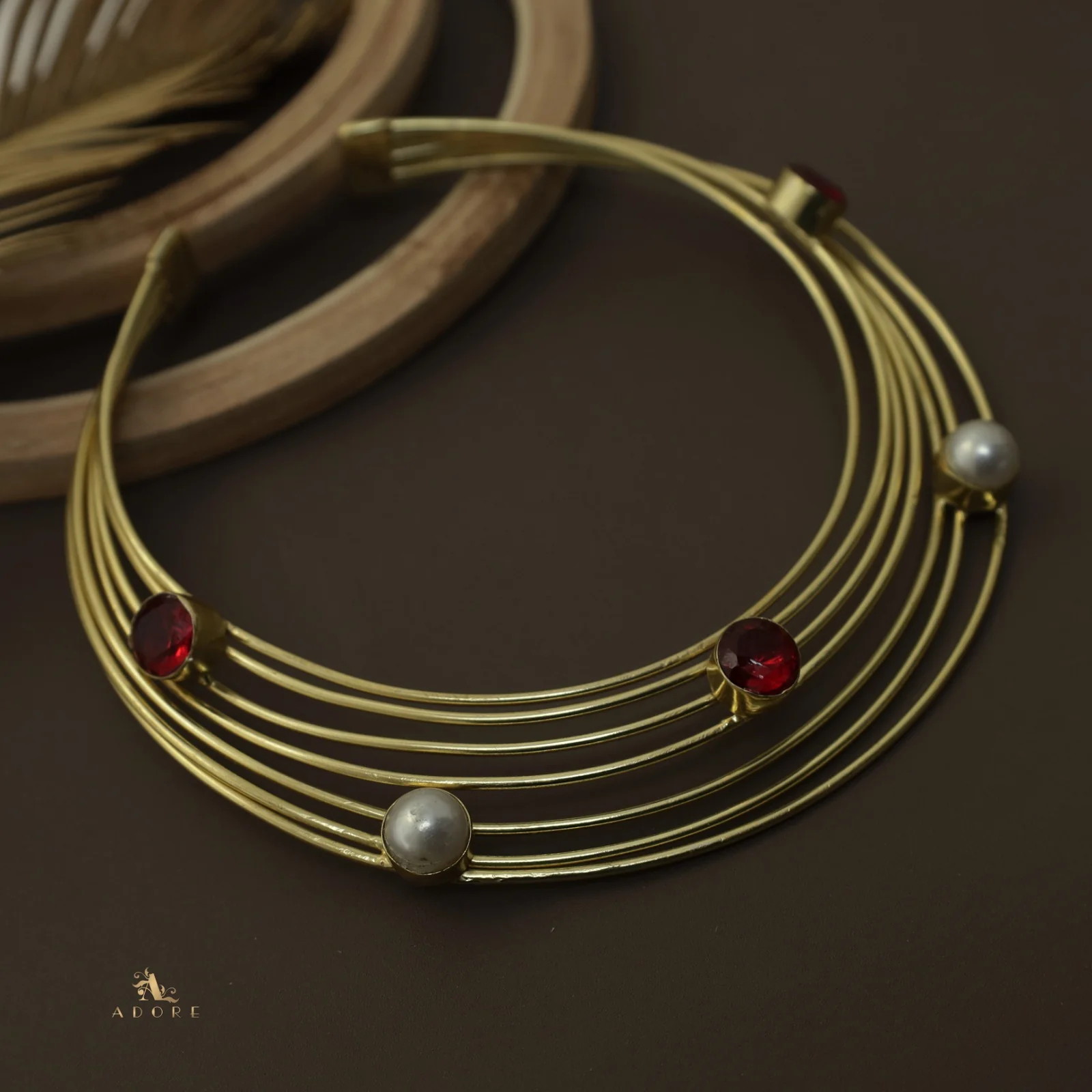 Golden 7 Layer Glossy Round Neck Cuff - Image 7