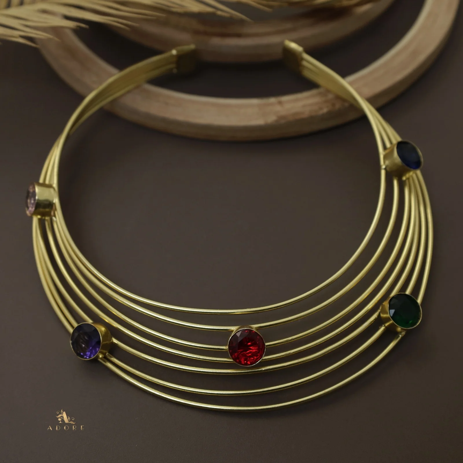 Golden 7 Layer Glossy Round Neck Cuff - Image 8