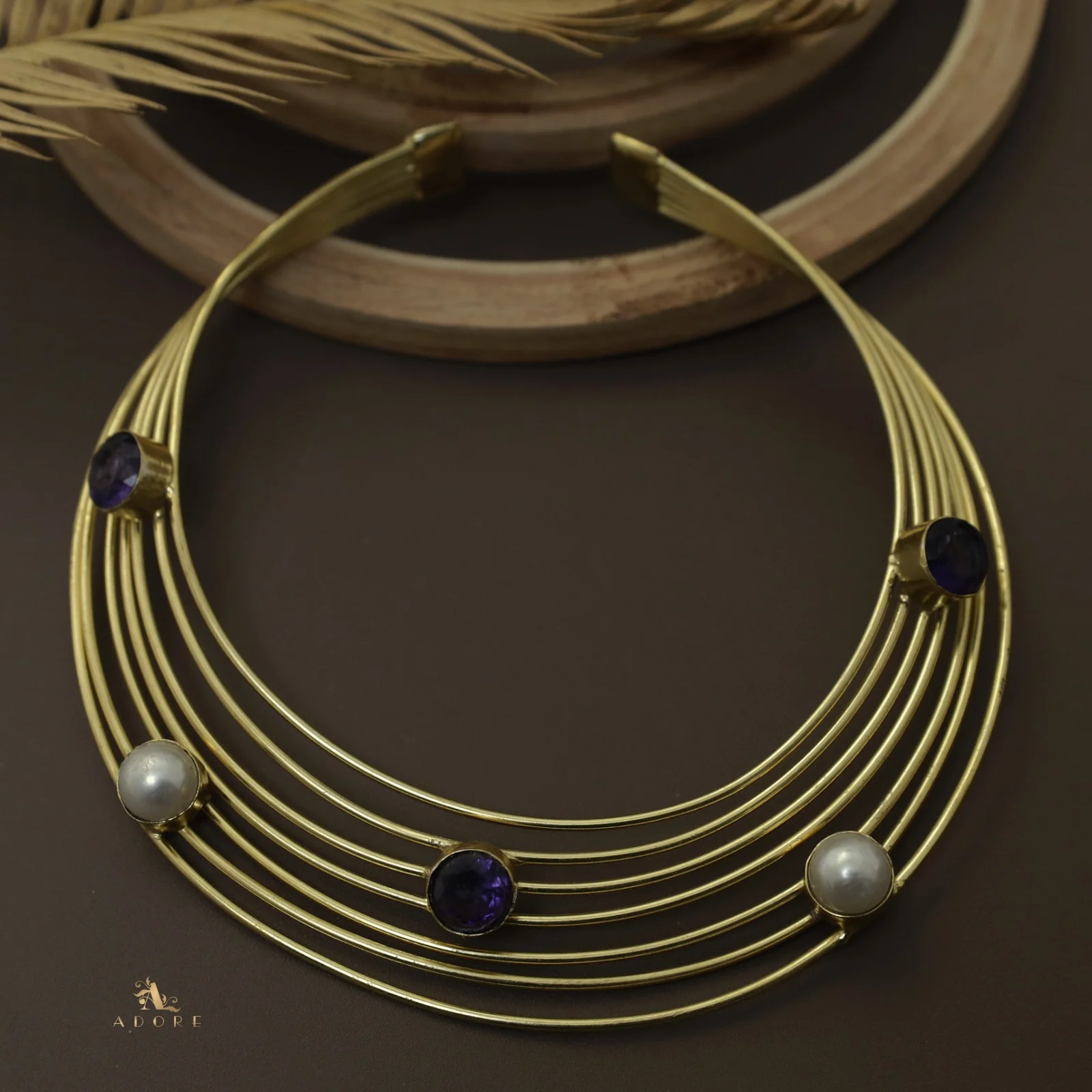 Golden 7 Layer Glossy Round Neck Cuff - Image 9