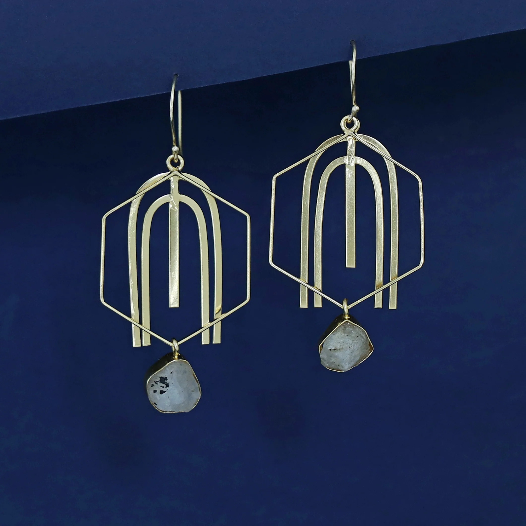 Golden Arch And Hexagon Raw Stone Drop - Image 5