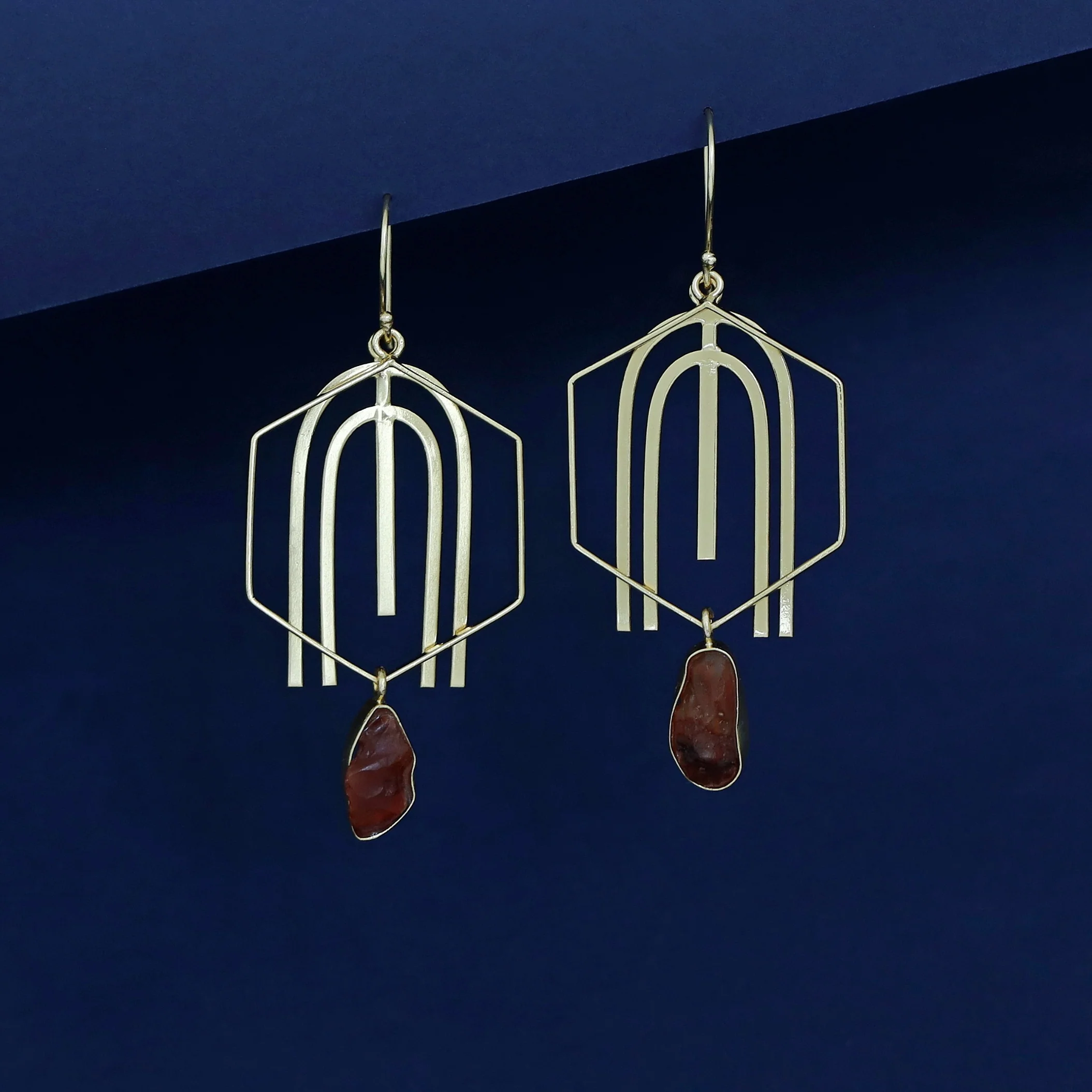Golden Arch And Hexagon Raw Stone Drop - Image 6