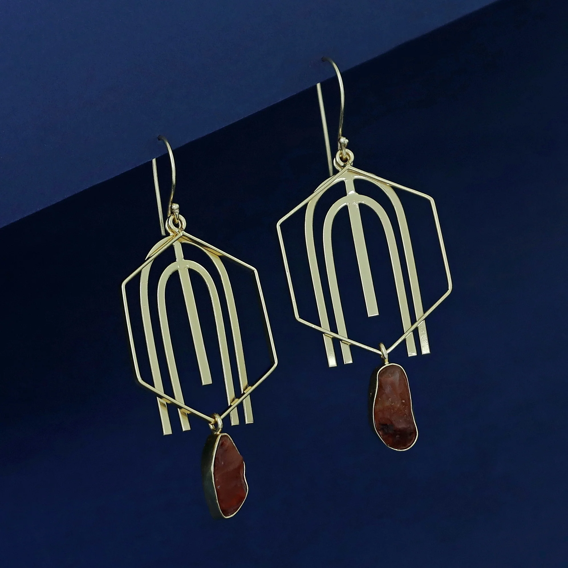 Golden Arch And Hexagon Raw Stone Drop - Image 7