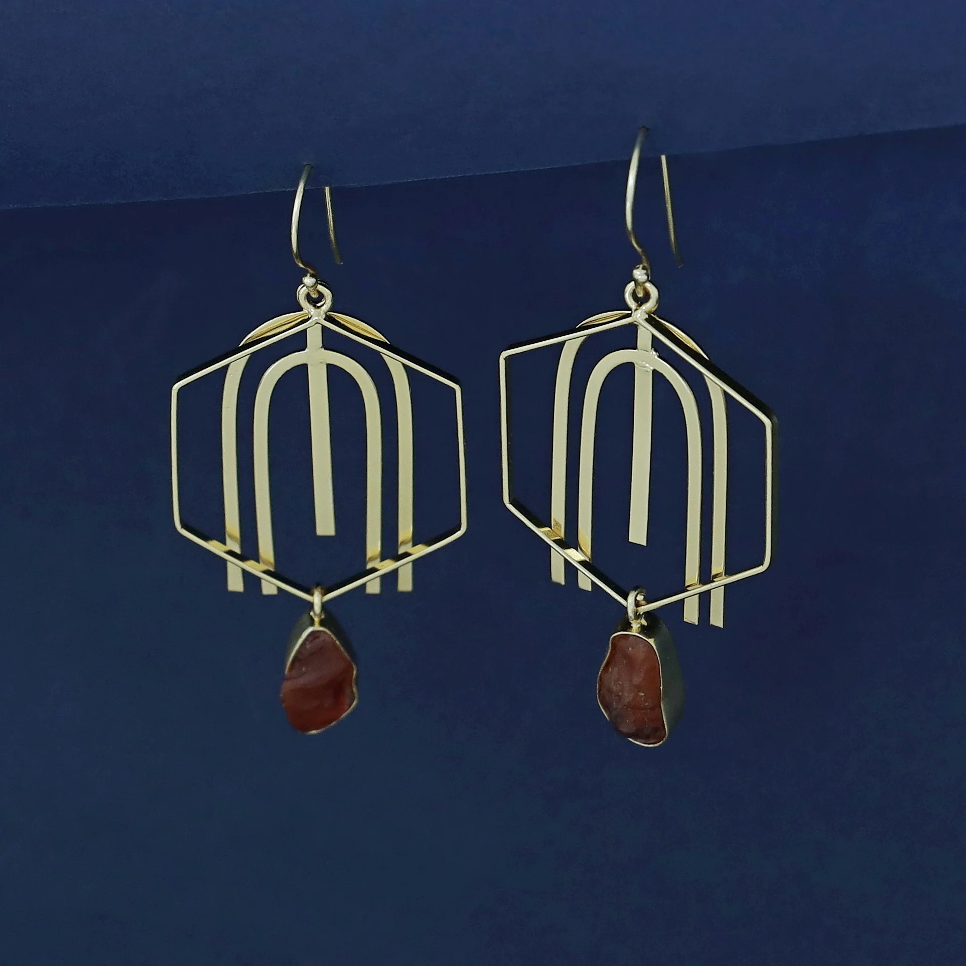 Golden Arch And Hexagon Raw Stone Drop - Image 8