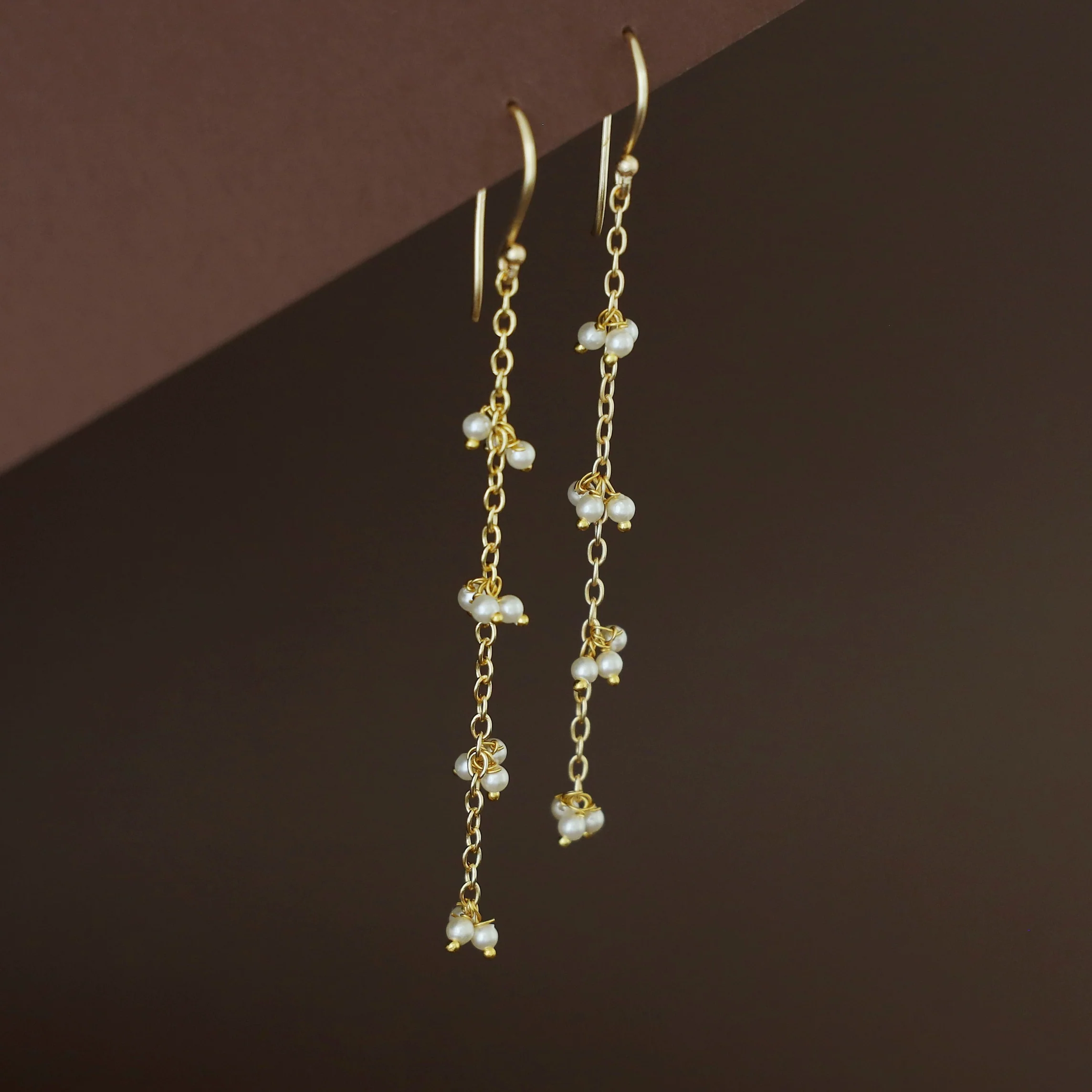 Golden Chainy Cluster Pearl Drop - Image 2