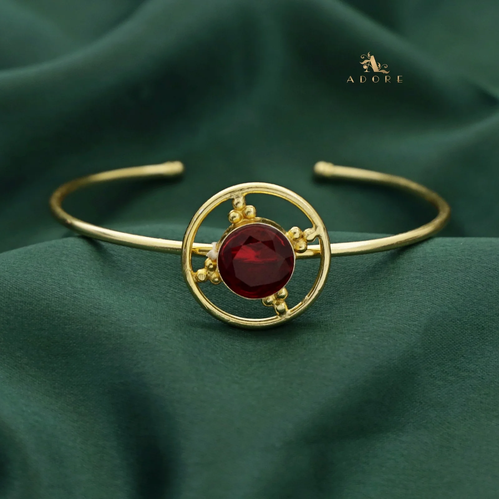 Golden Circle Dotted Glossy Bangle - Image 10