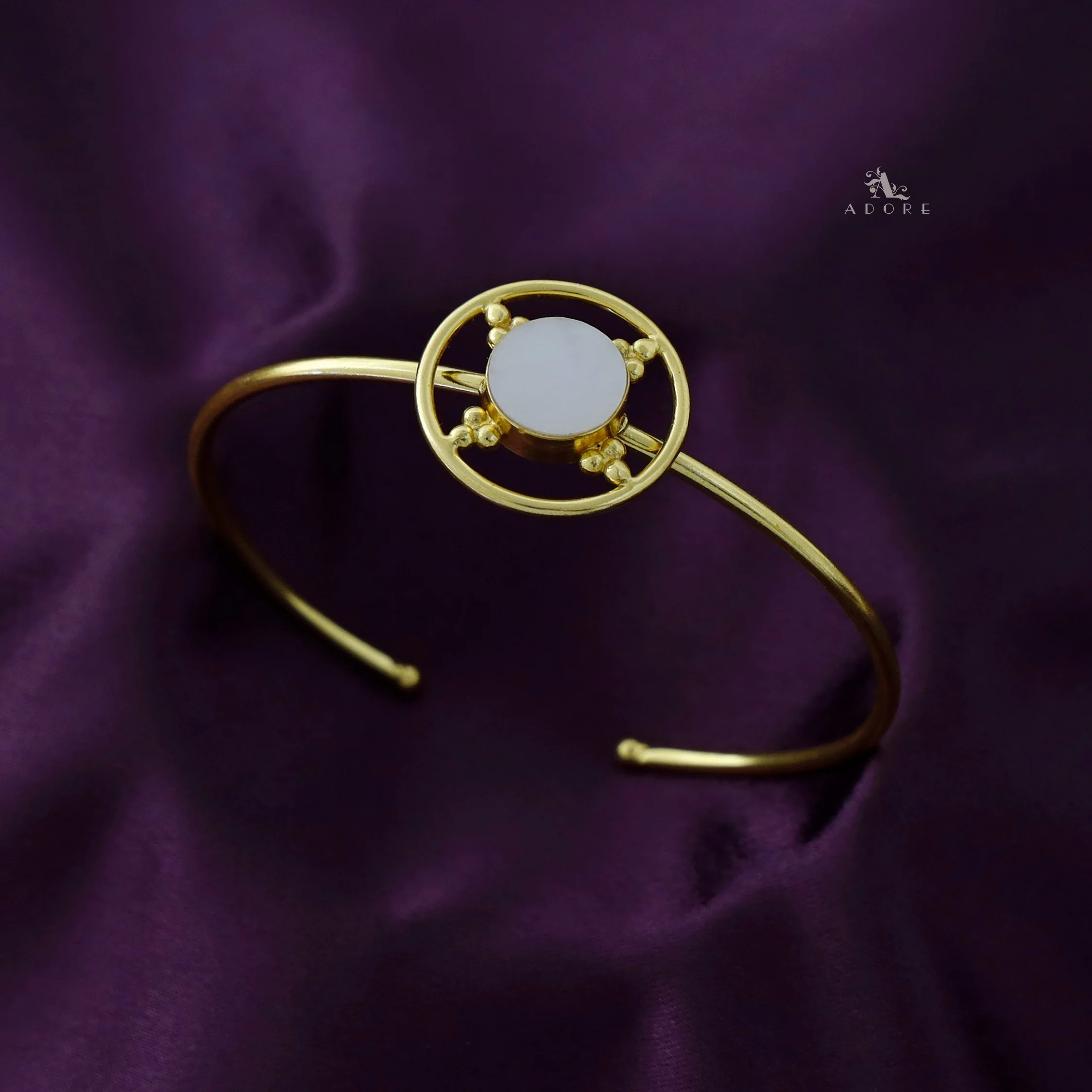 Golden Circle Dotted Glossy Bangle - Image 11
