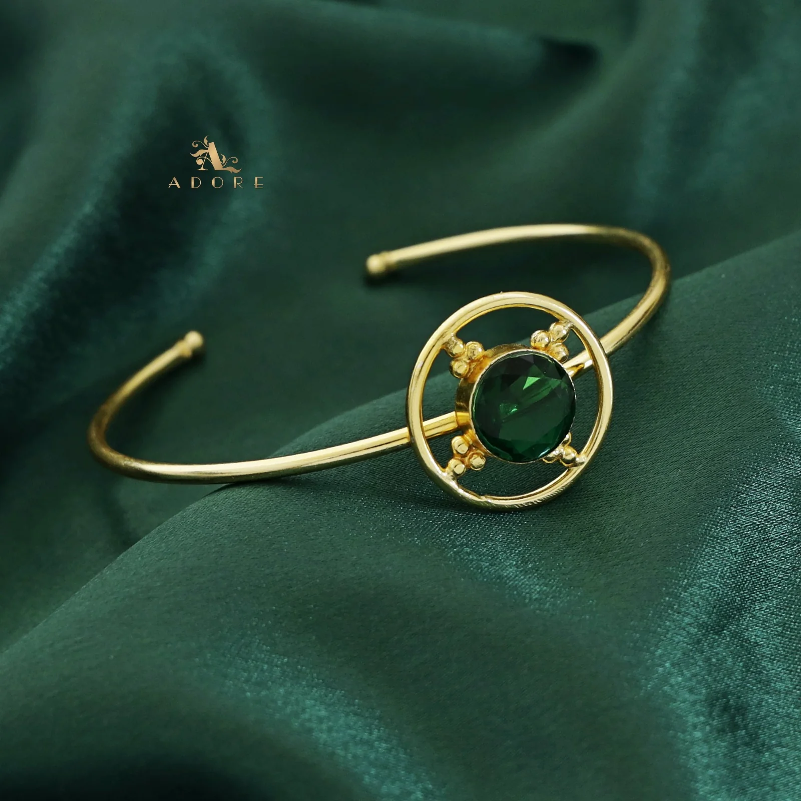 Golden Circle Dotted Glossy Bangle - Image 2