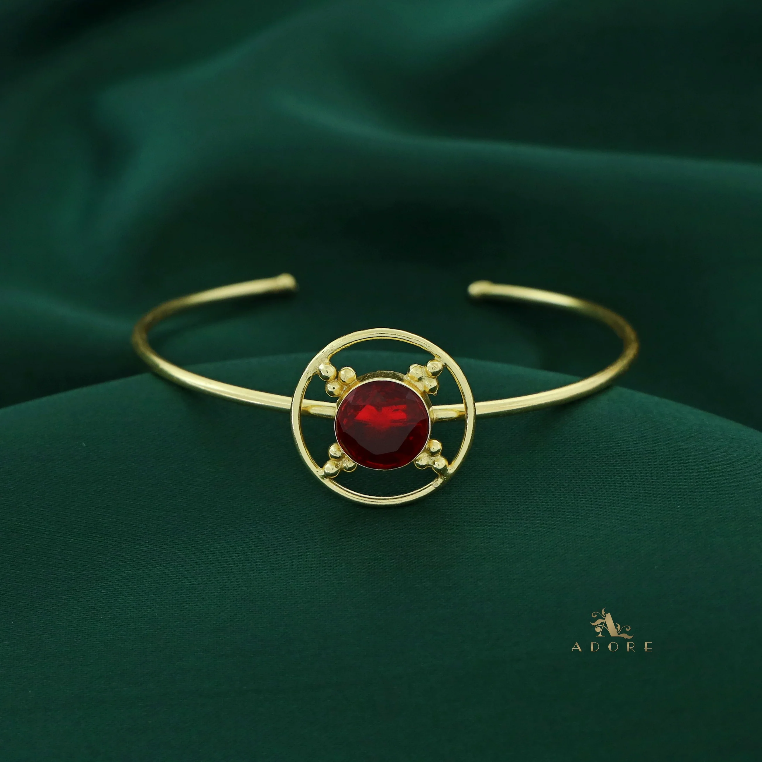 Golden Circle Dotted Glossy Bangle - Image 3