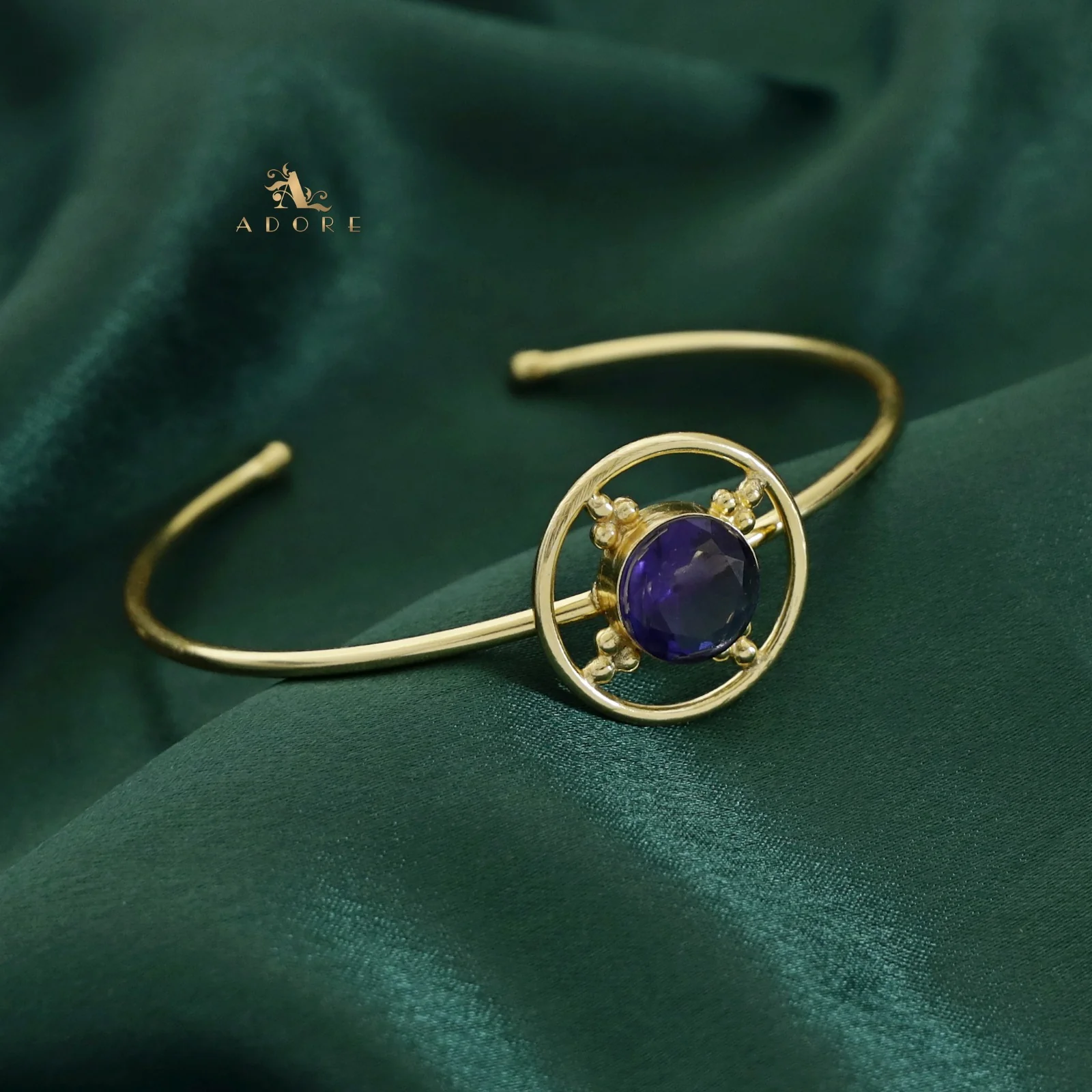 Golden Circle Dotted Glossy Bangle - Image 4