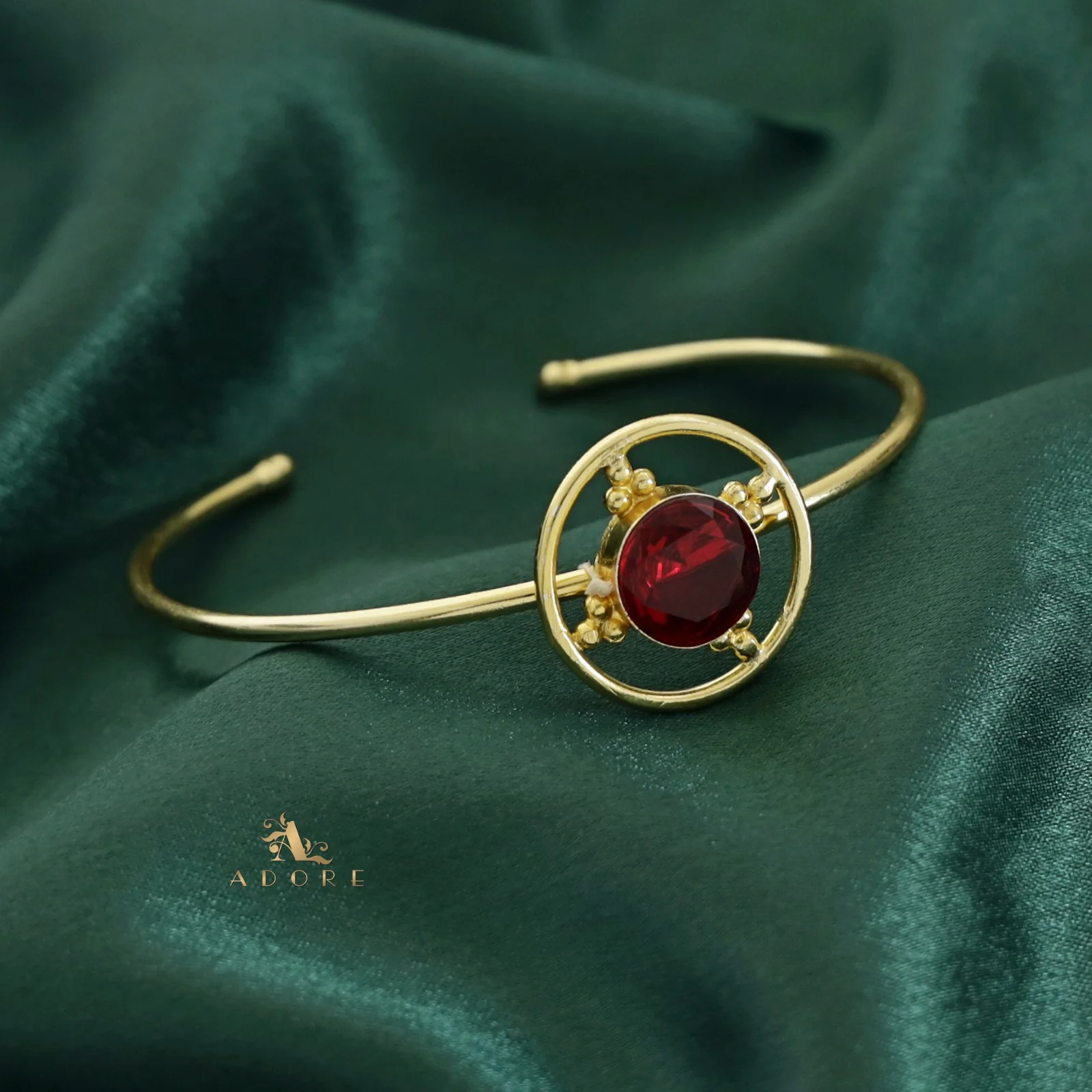 Golden Circle Dotted Glossy Bangle - Image 6