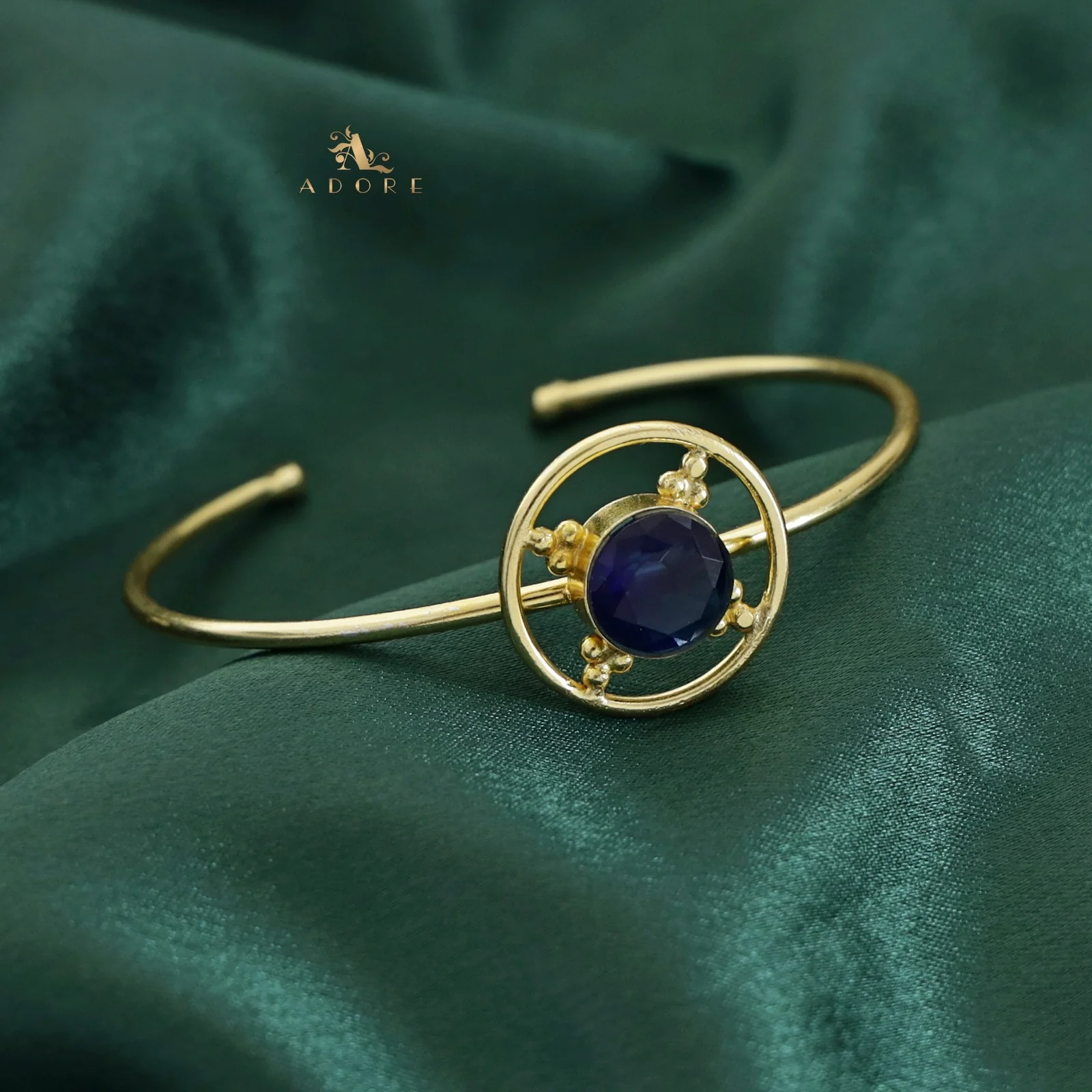 Golden Circle Dotted Glossy Bangle - Image 7