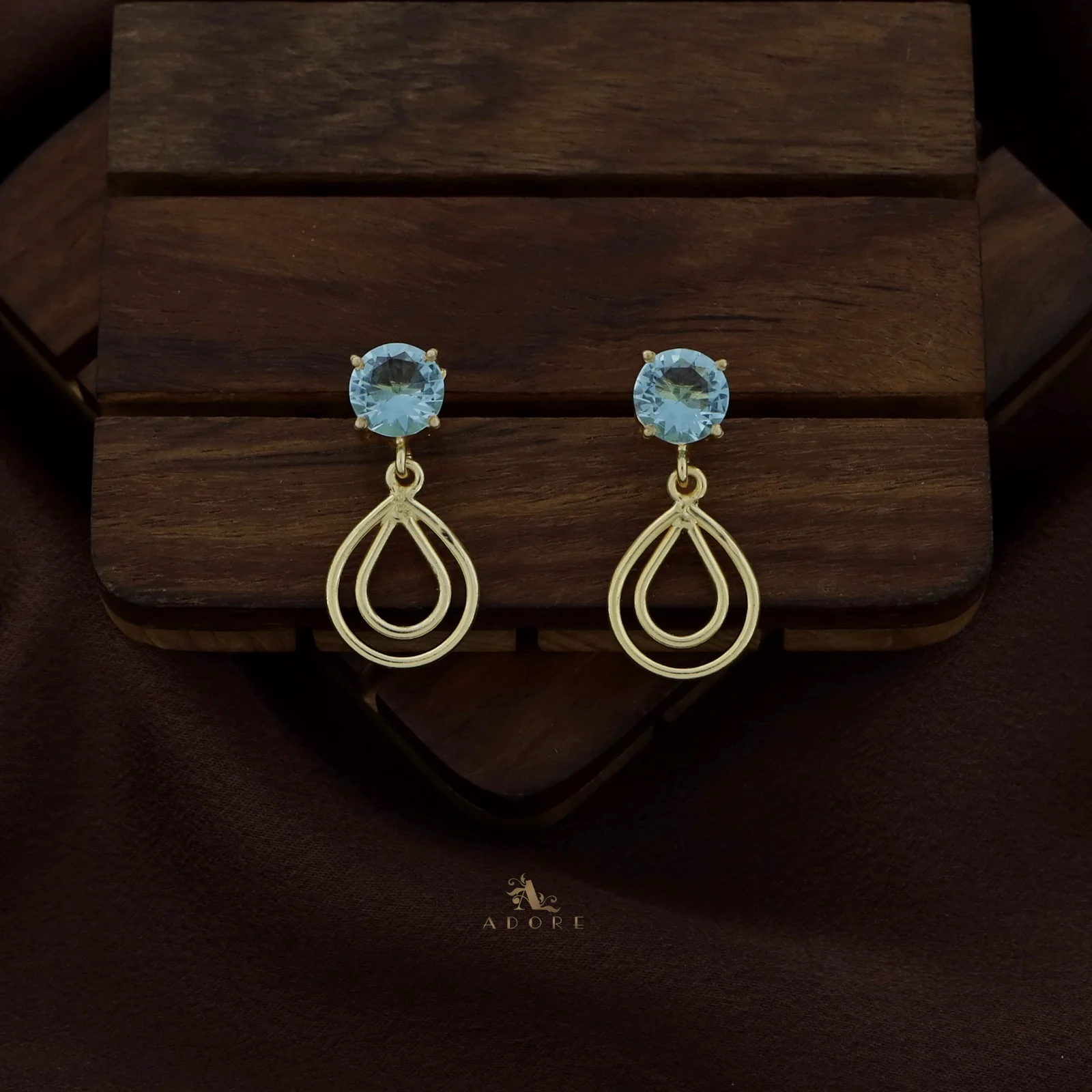 Round Glossy Twin Layer Drop Earring - Image 10