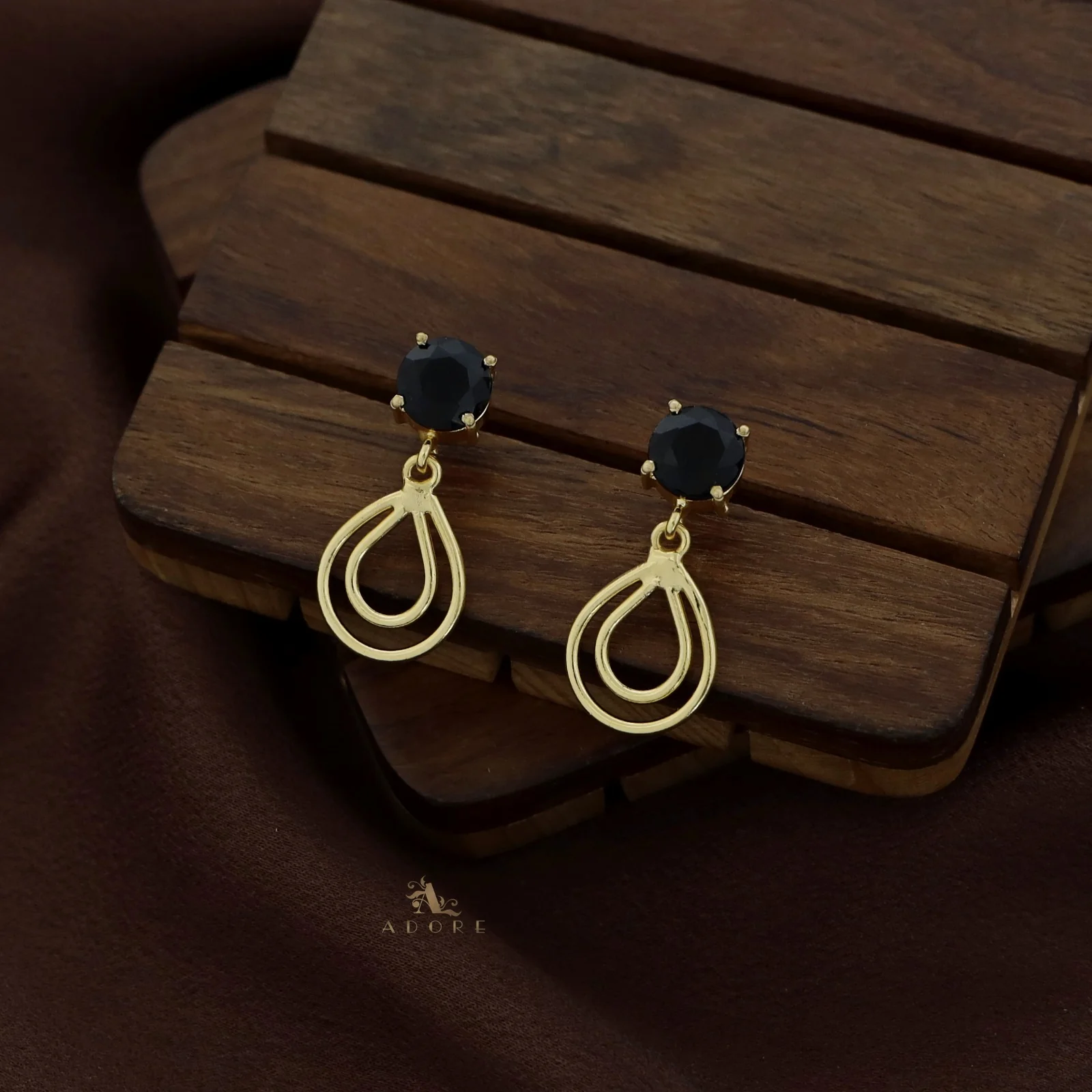 Round Glossy Twin Layer Drop Earring - Image 6