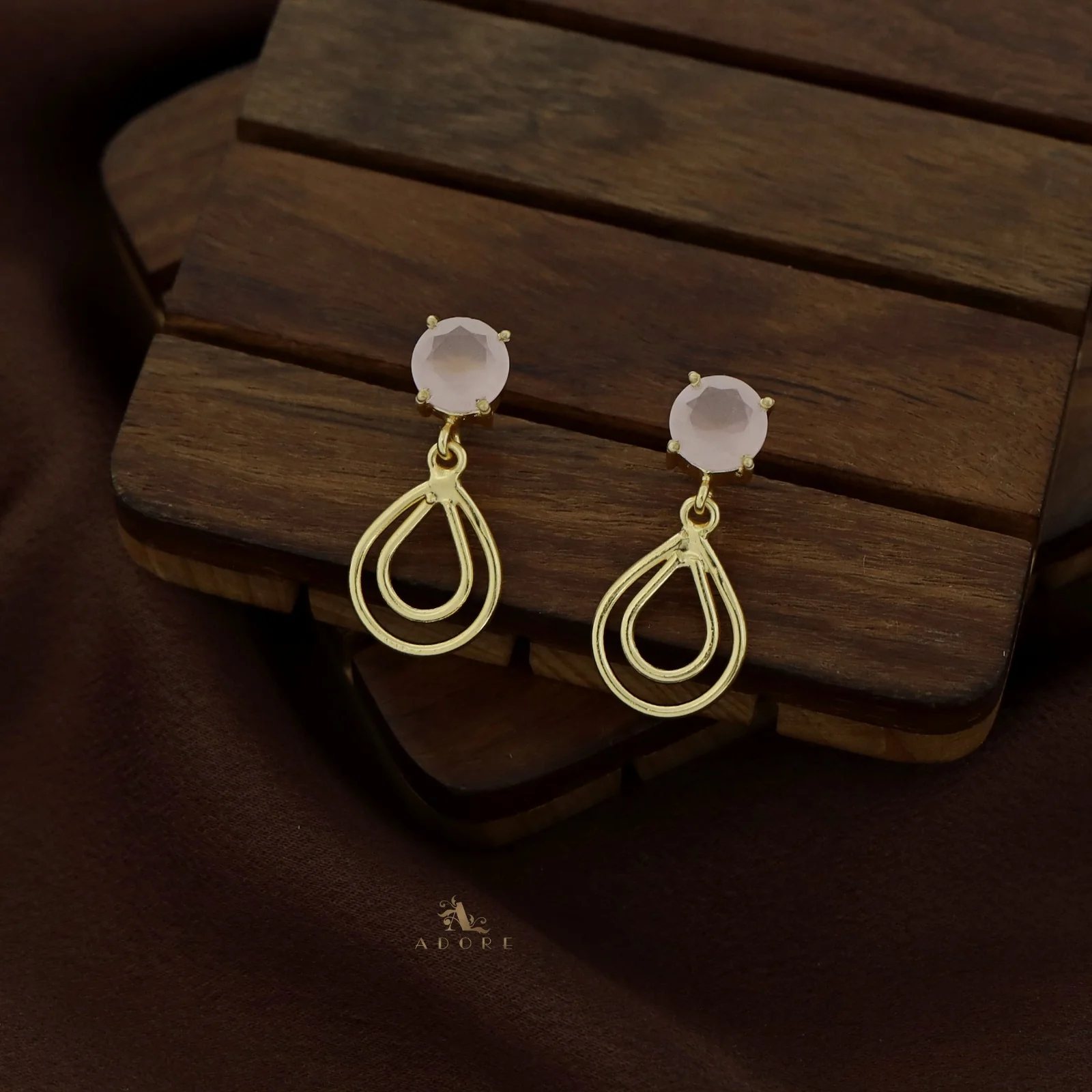 Round Glossy Twin Layer Drop Earring - Image 7