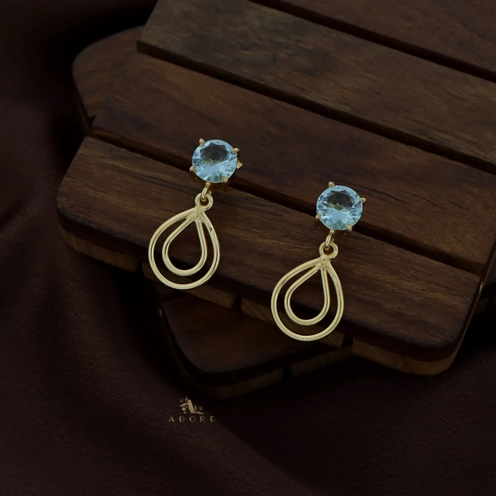 Round Glossy Twin Layer Drop Earring - Image 8