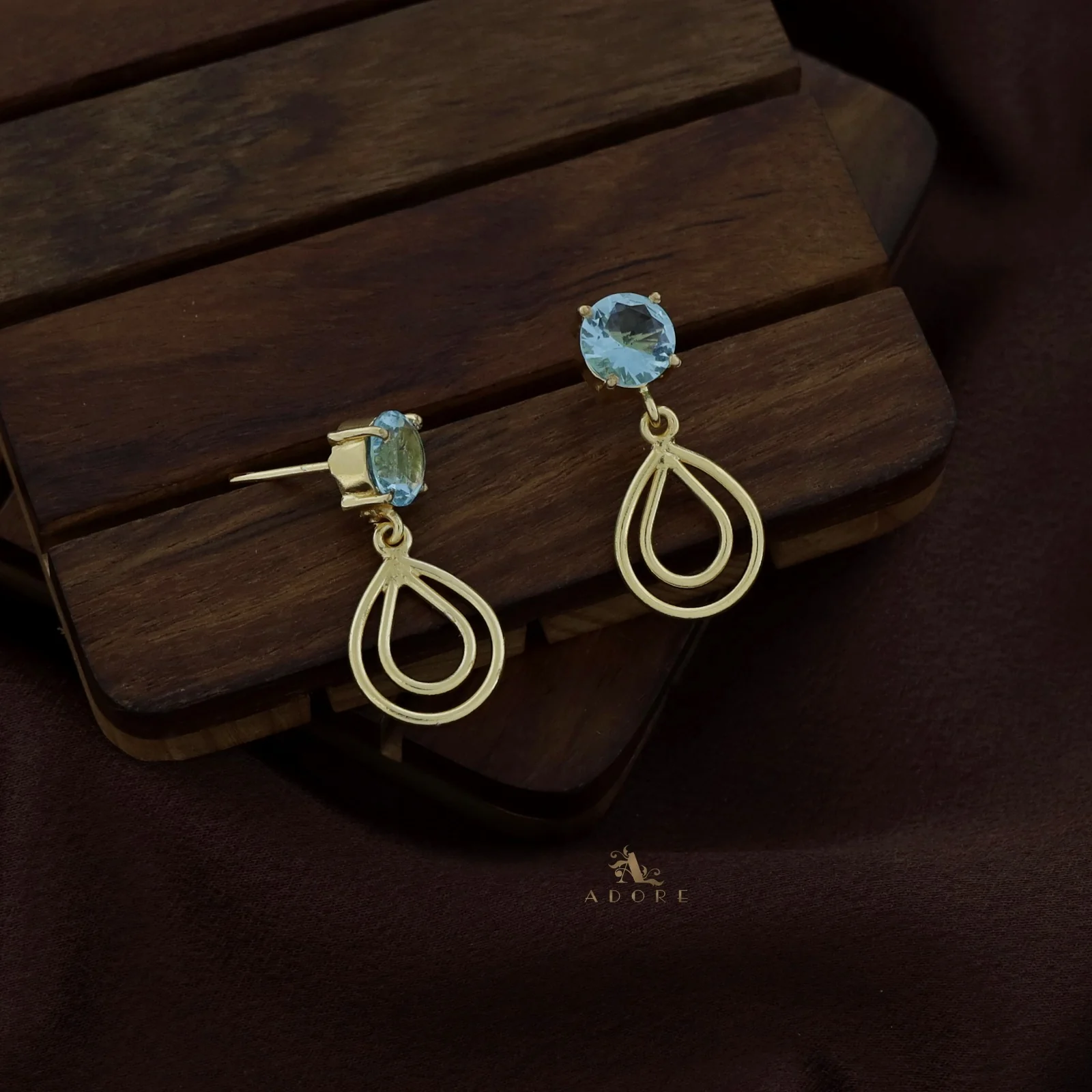 Round Glossy Twin Layer Drop Earring - Image 9