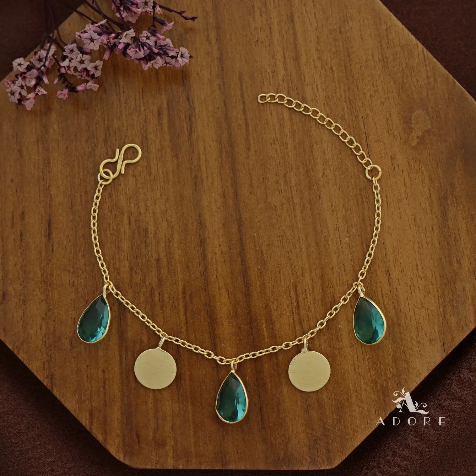 Golden Coin + Glossy Drop Bracelet - Image 11