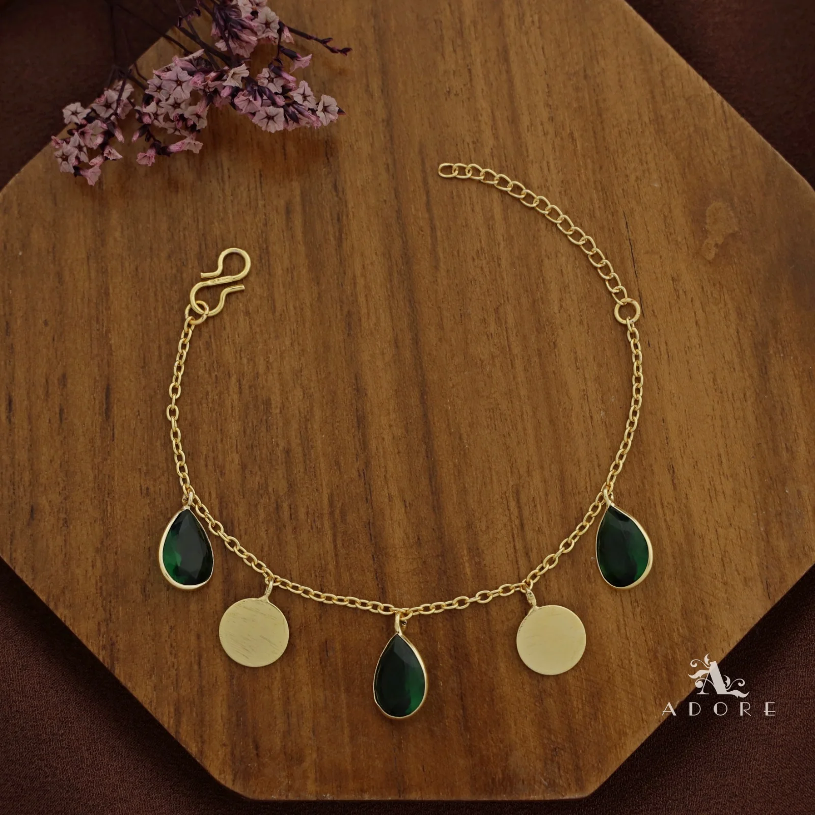 Golden Coin + Glossy Drop Bracelet - Image 3