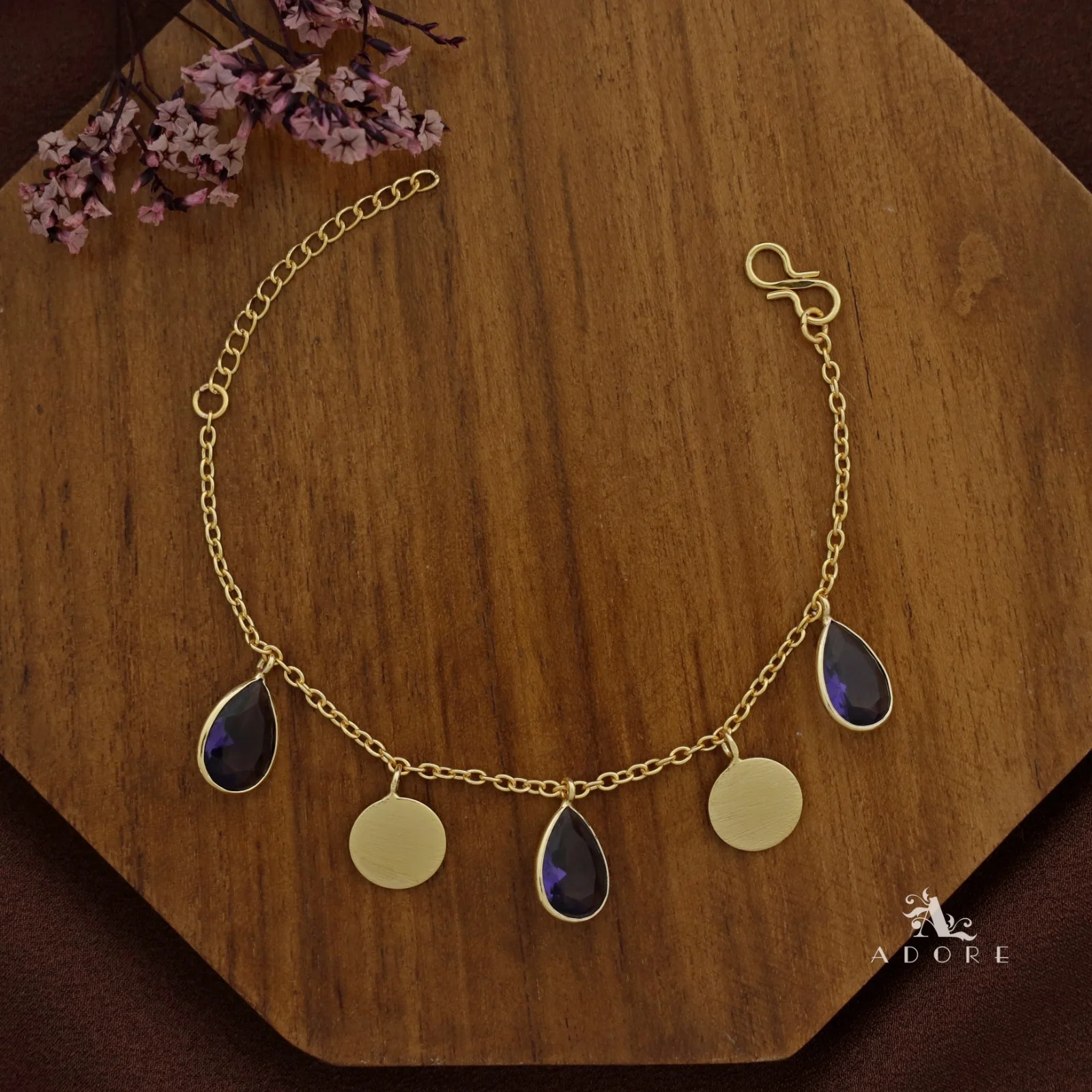Golden Coin + Glossy Drop Bracelet - Image 4