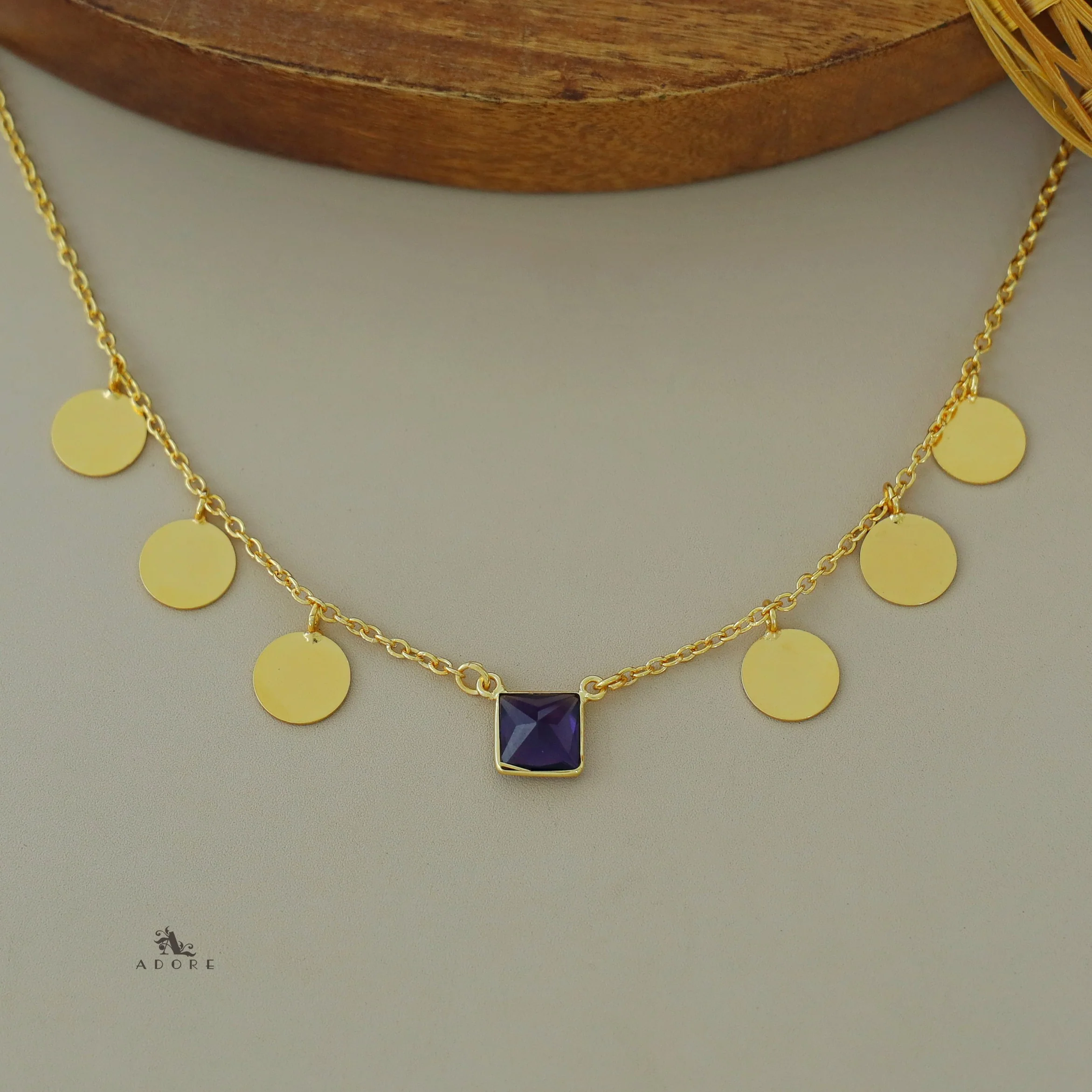 Golden Coins And Square Glossy Neckpiece - Image 11