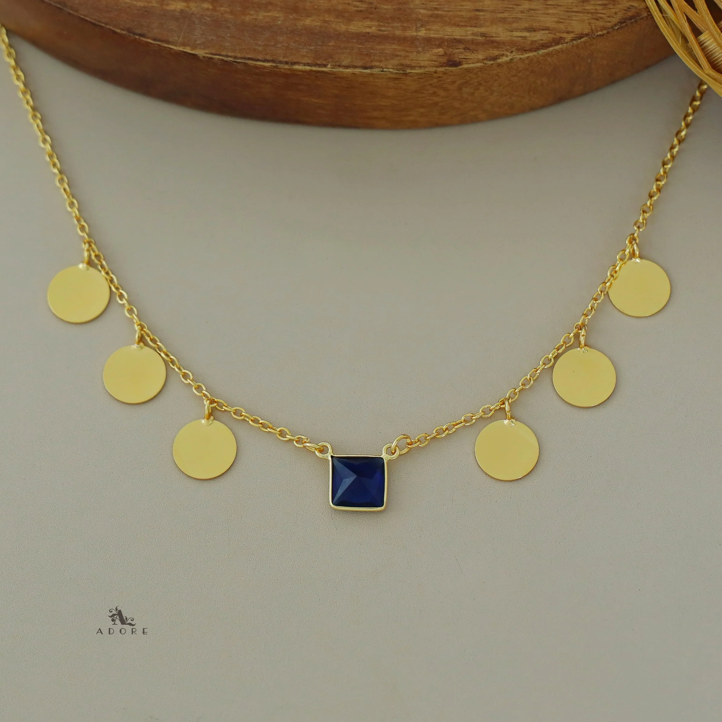 Golden Coins And Square Glossy Neckpiece - Image 12