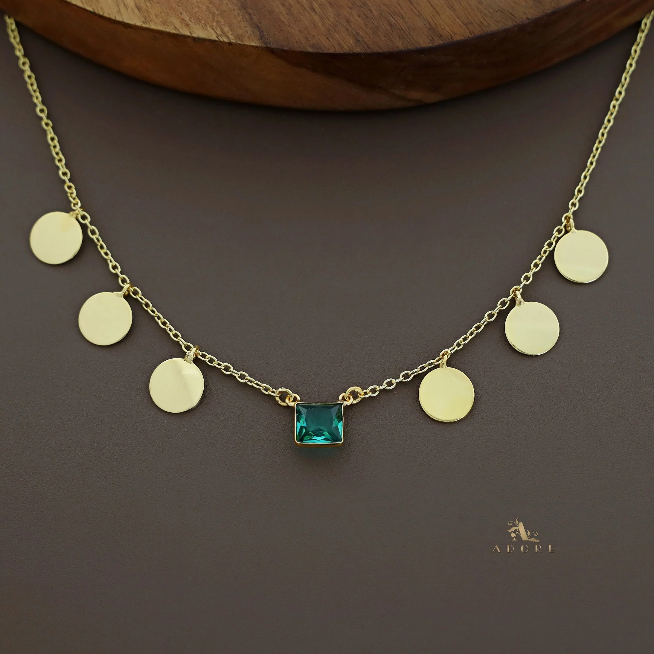 Golden Coins And Square Glossy Neckpiece - Image 16