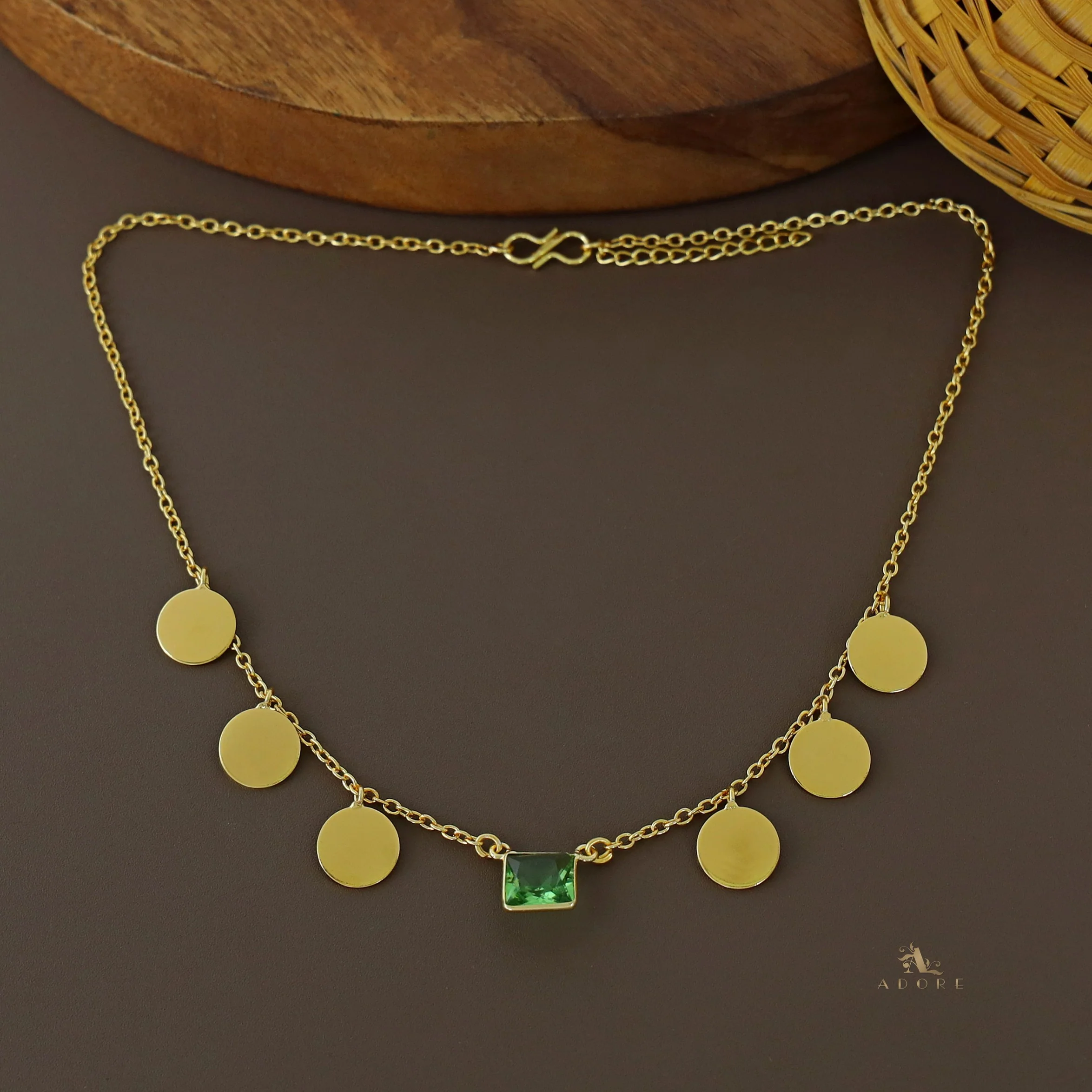 Golden Coins And Square Glossy Neckpiece - Image 17