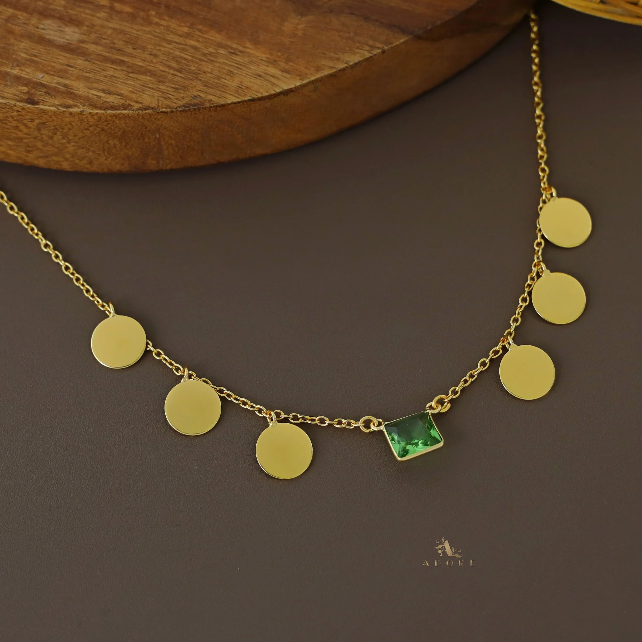 Golden Coins And Square Glossy Neckpiece - Image 18