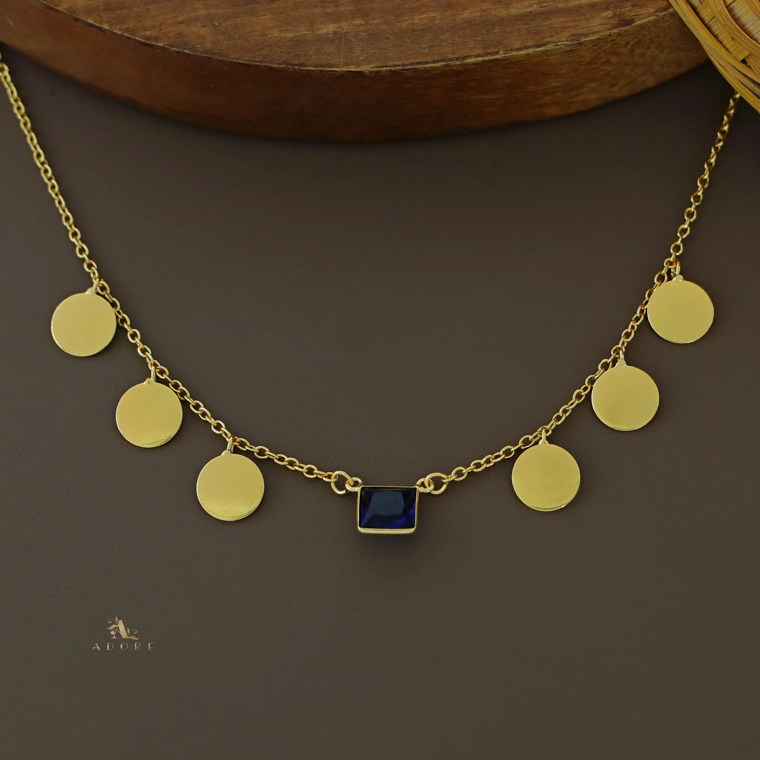 Golden Coins And Square Glossy Neckpiece - Image 4