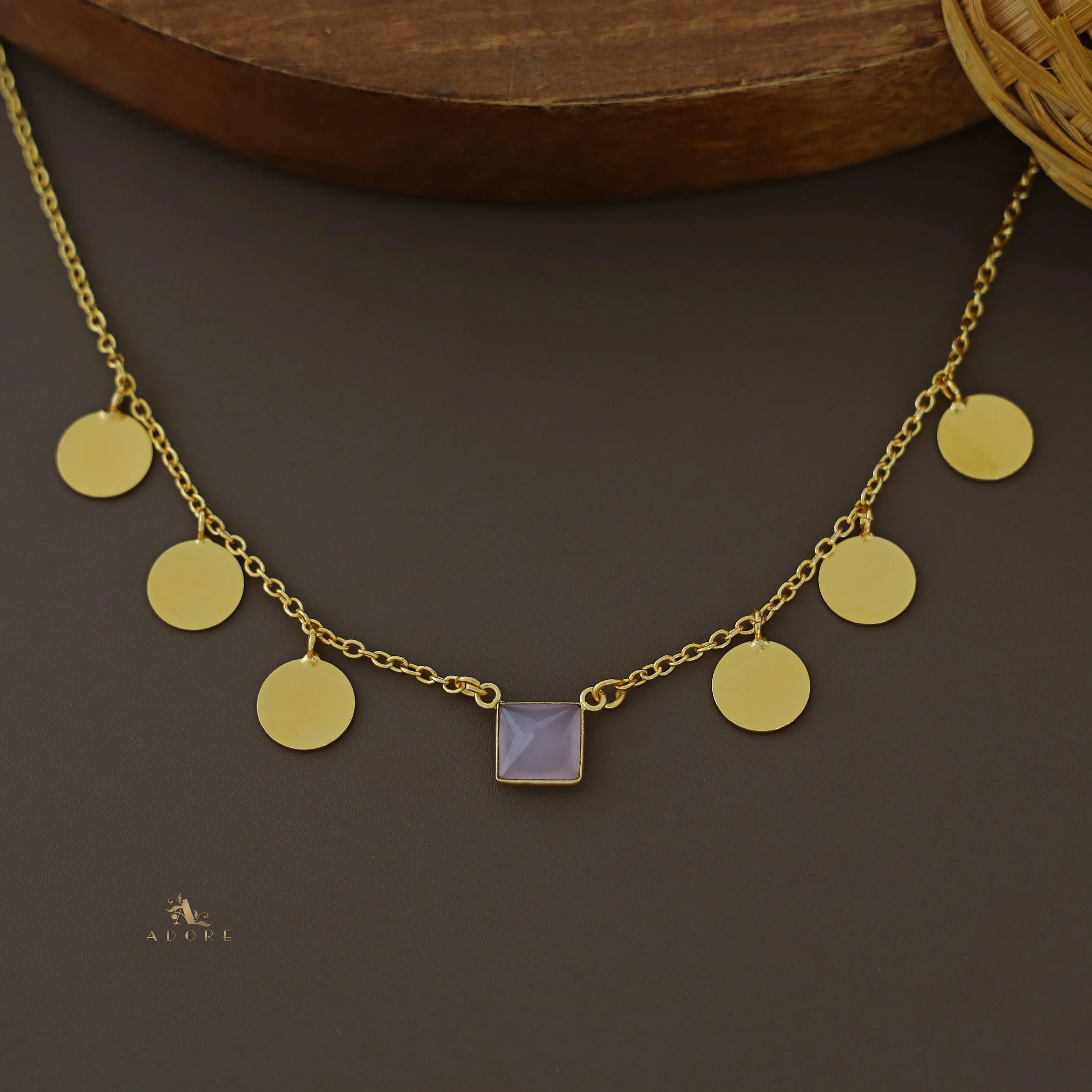 Golden Coins And Square Glossy Neckpiece - Image 7
