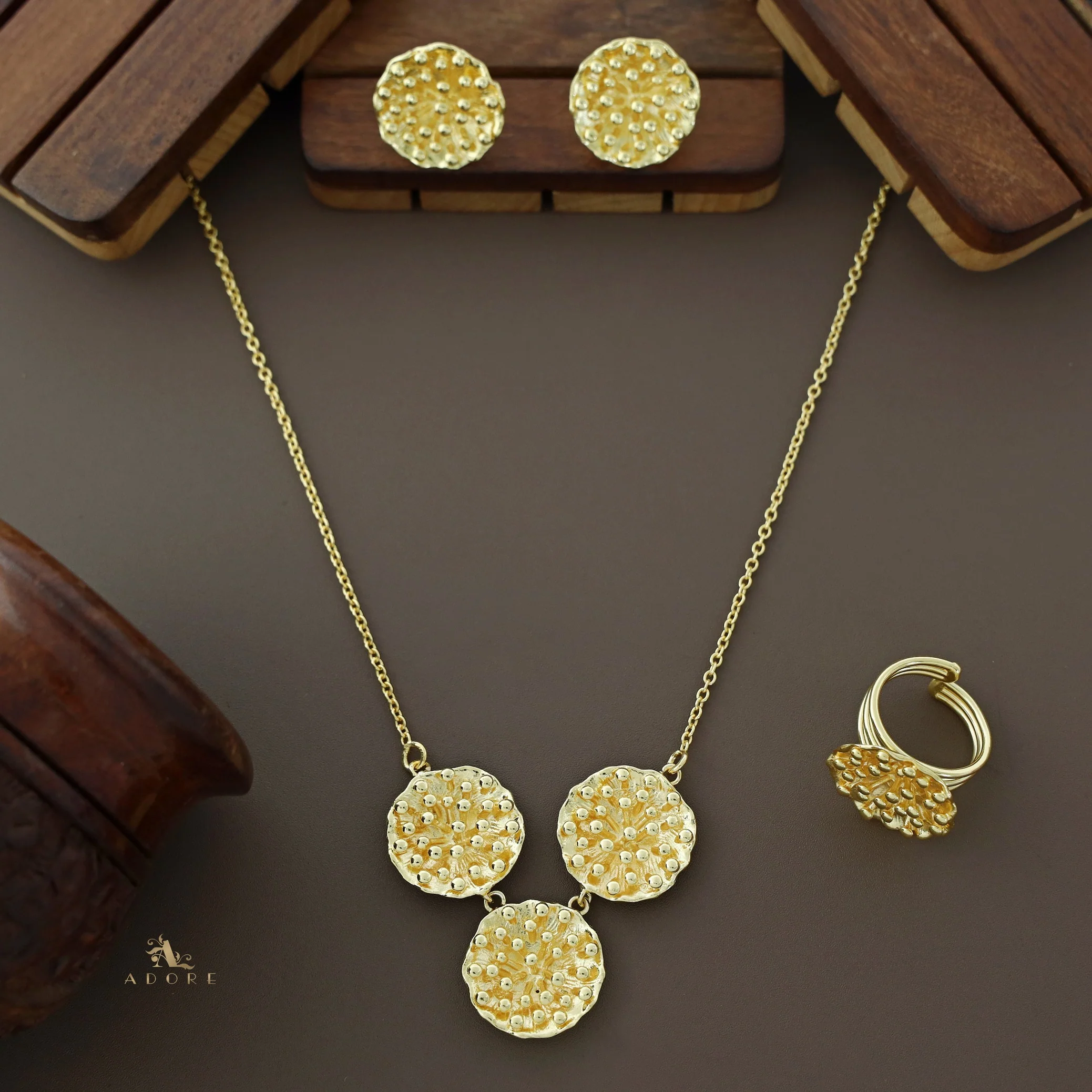 Golden Dotted Flower Combo - Image 3