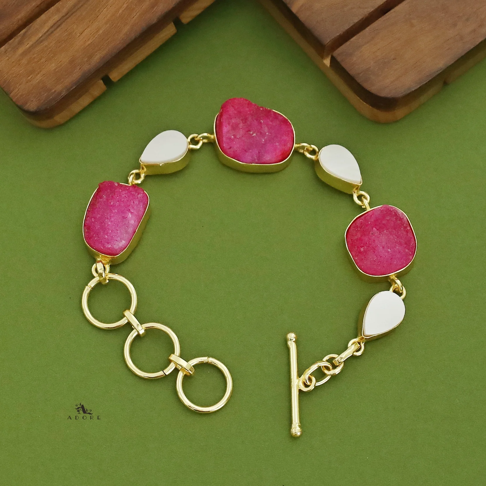Golden Drop MOP + Druzy Stone Bracelet - Image 11