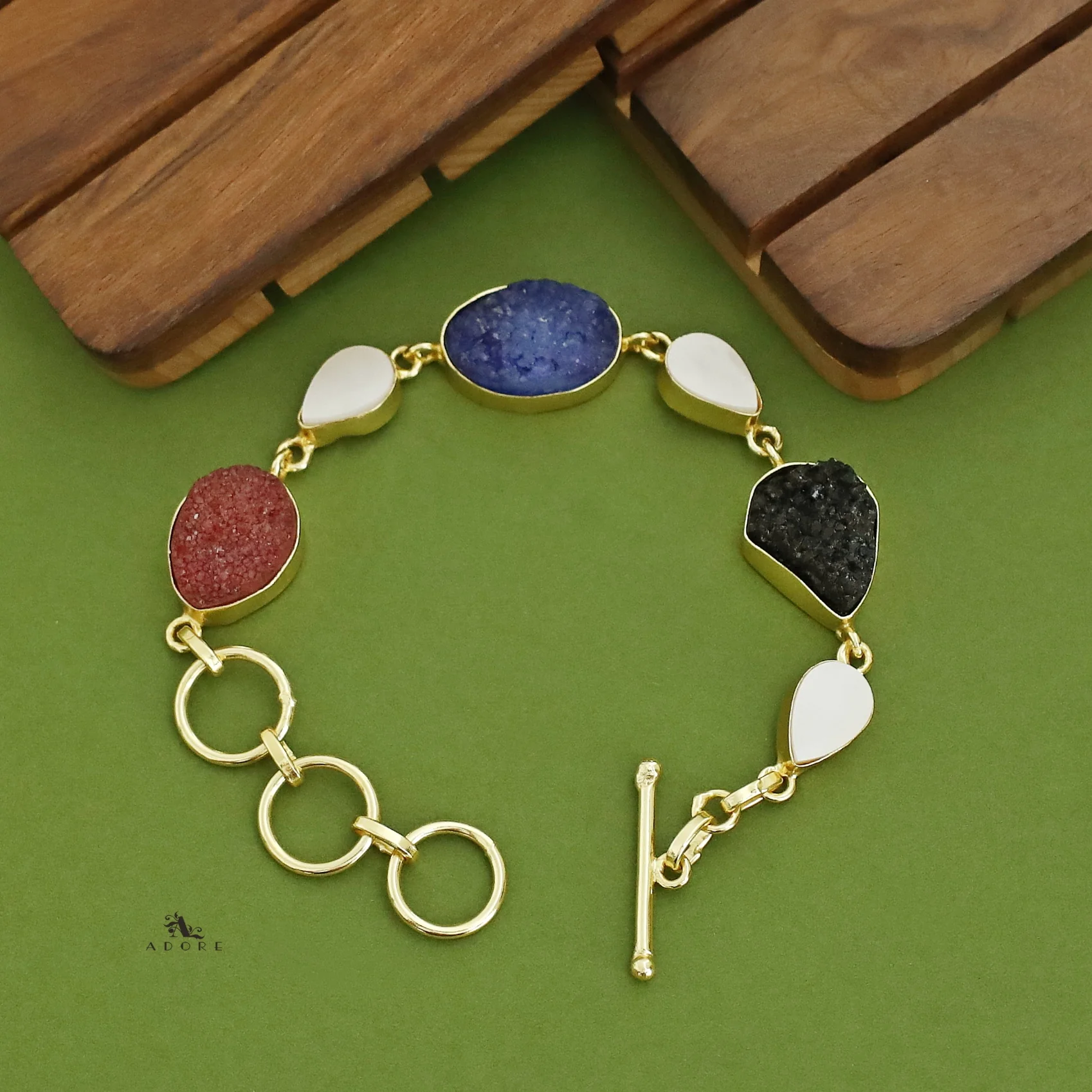 Golden Drop MOP + Druzy Stone Bracelet - Image 13