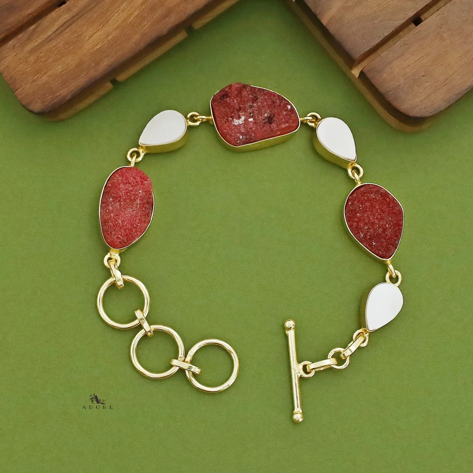 Golden Drop MOP + Druzy Stone Bracelet - Image 14