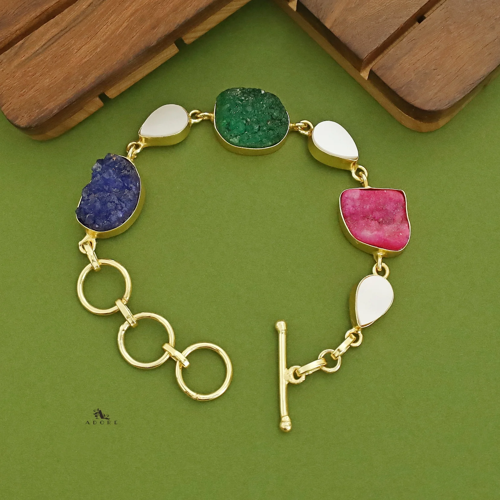 Golden Drop MOP + Druzy Stone Bracelet - Image 15