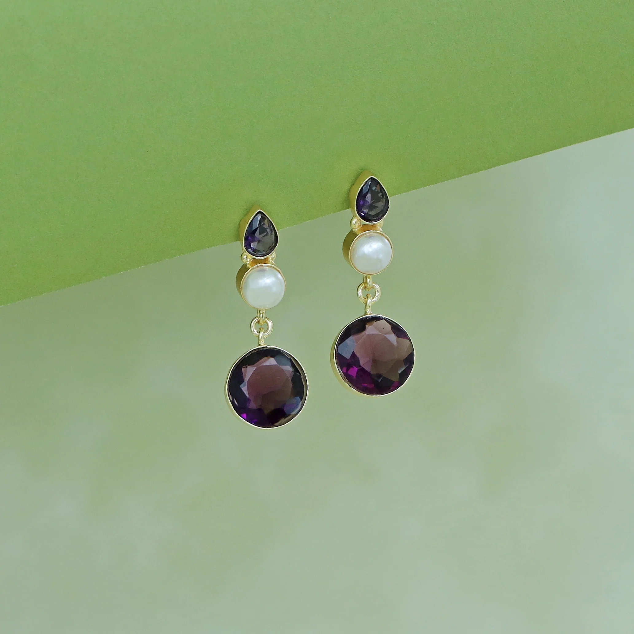 Hita Dual Glossy And Pearl Earring - Image 9