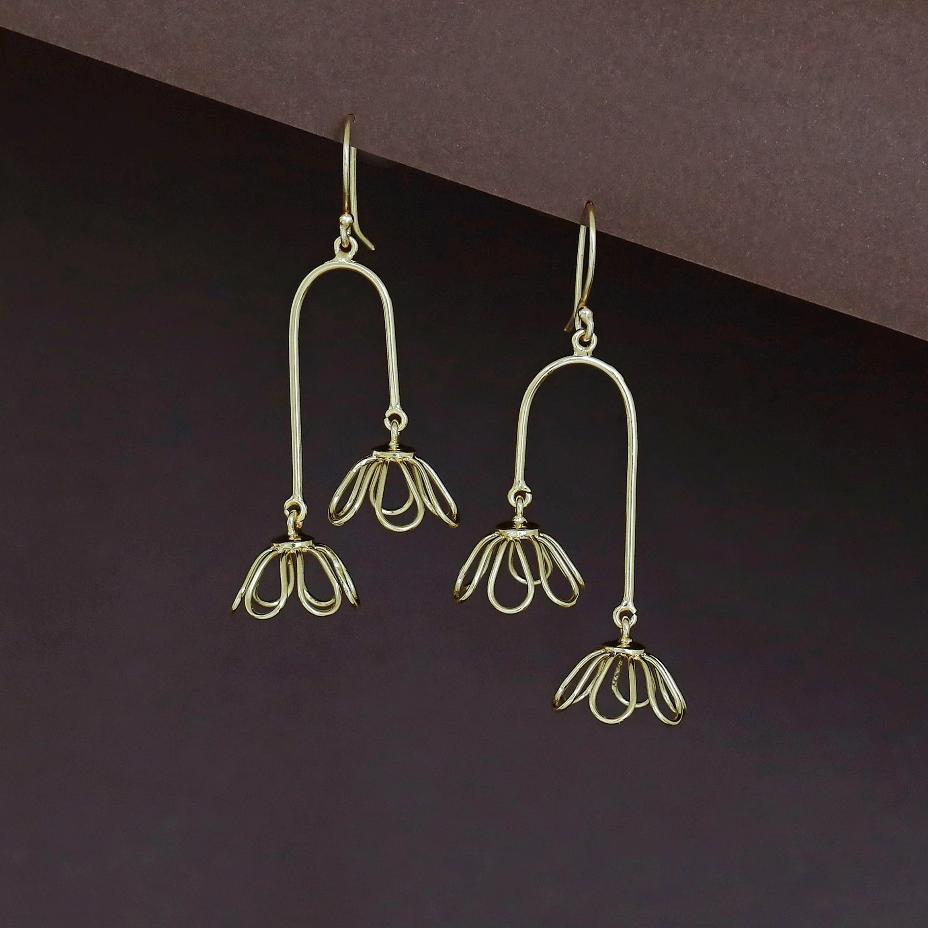 Golden Dual Flower Drop - Image 2