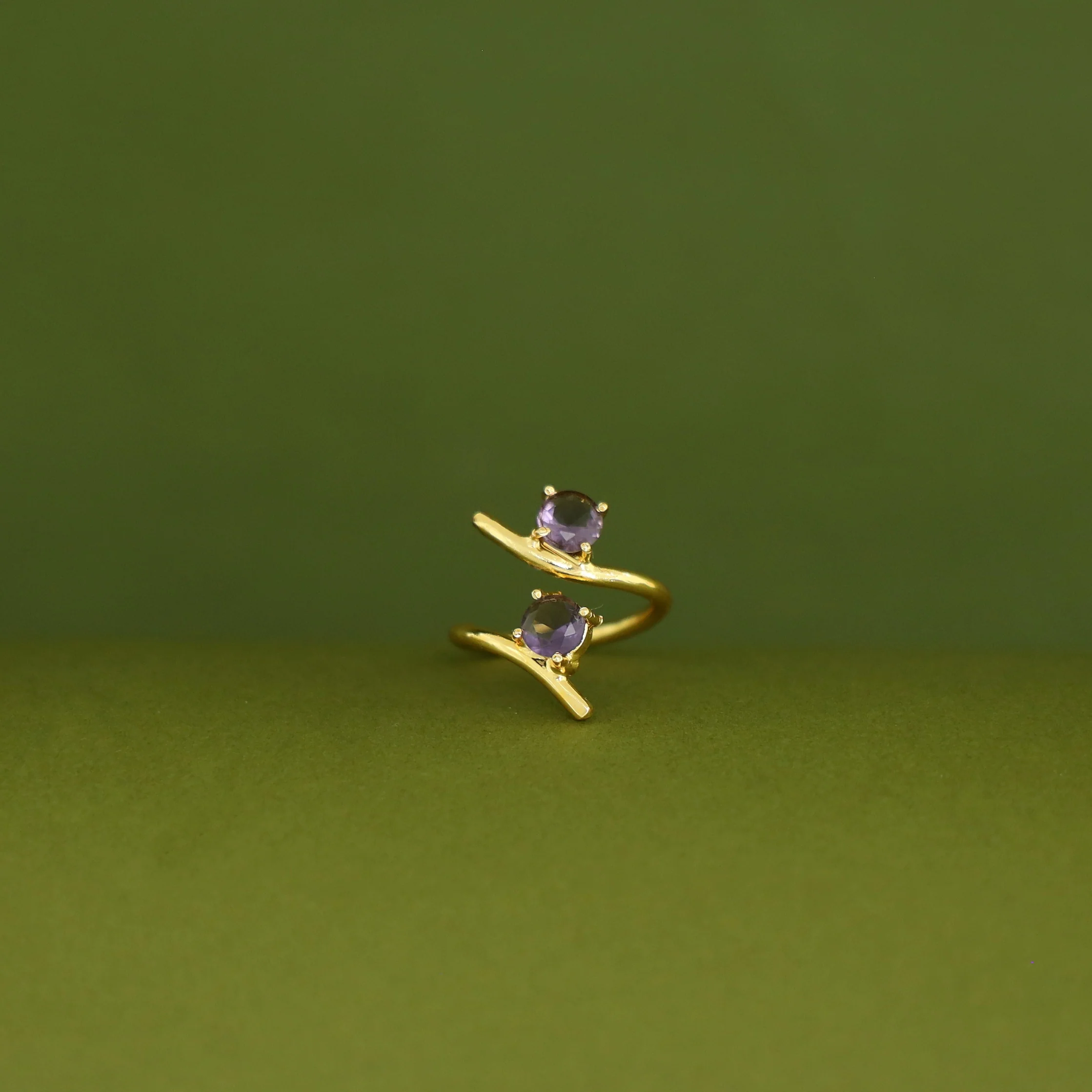 Golden Dual Glossy Ring - Image 10