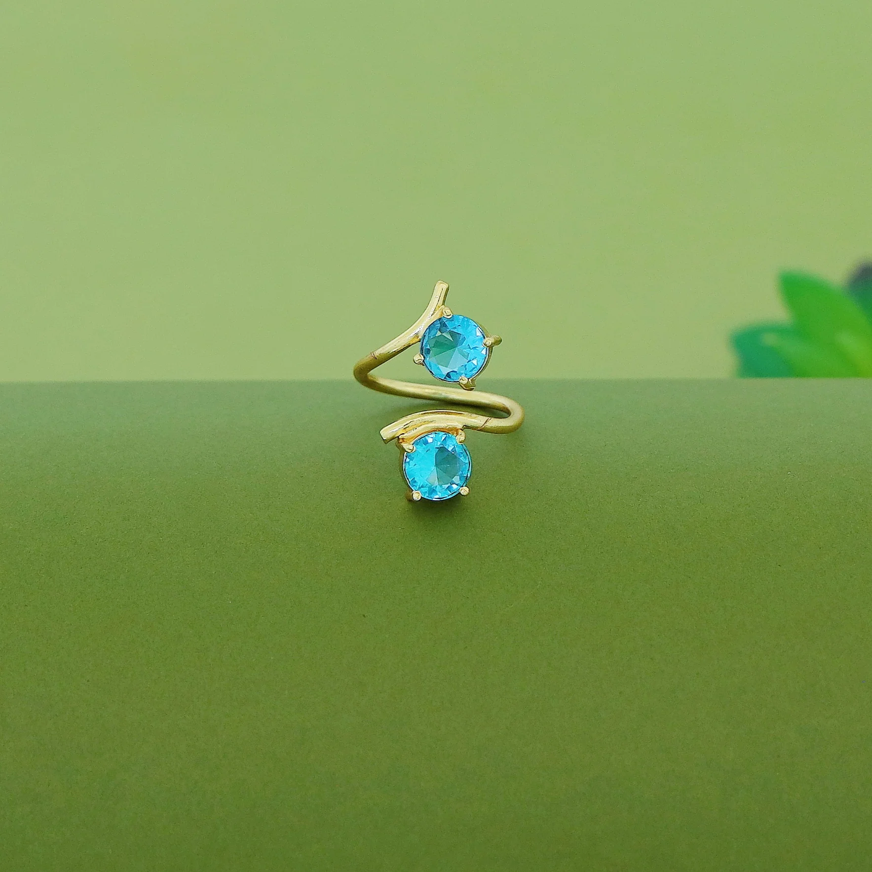 Golden Dual Glossy Ring - Image 12