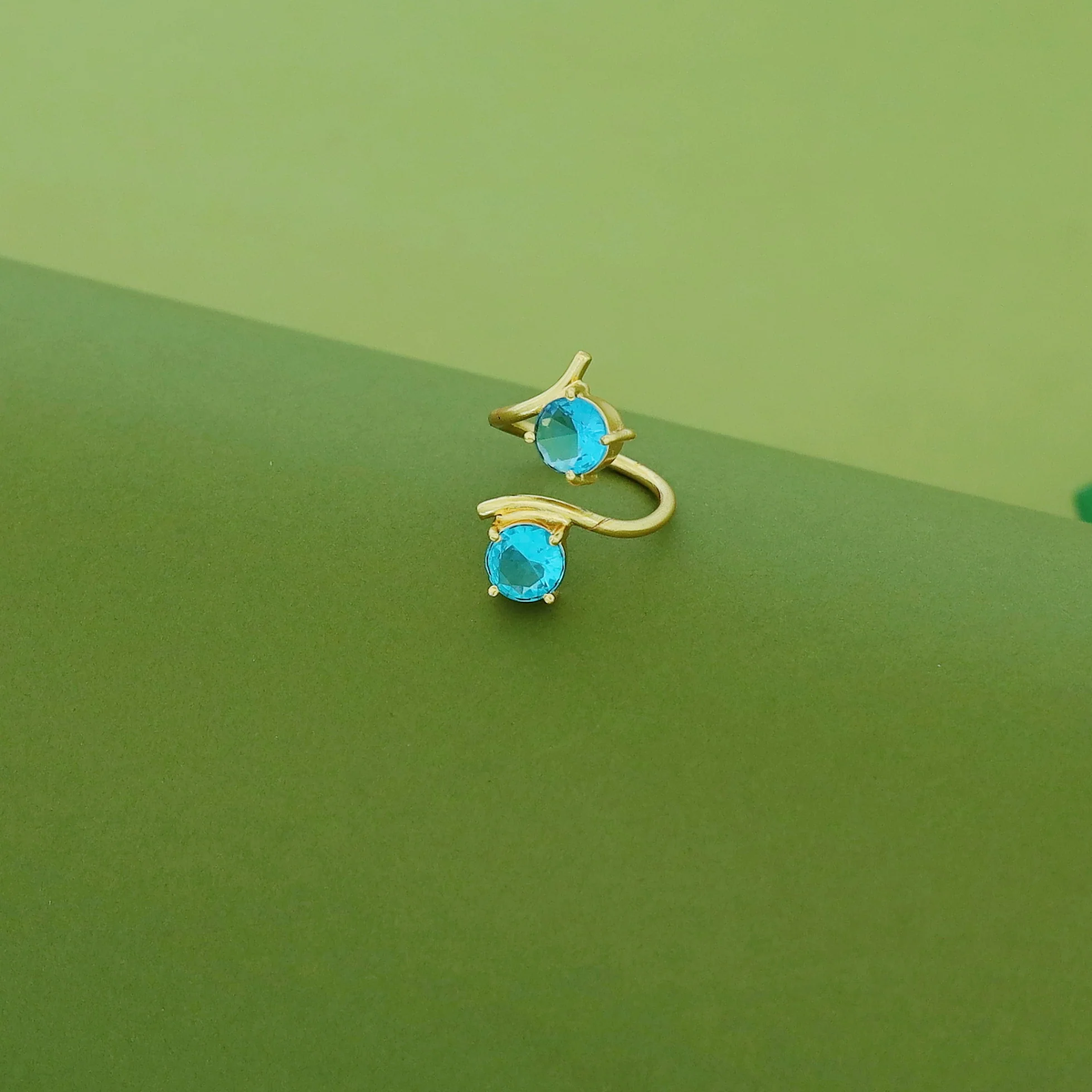 Golden Dual Glossy Ring - Image 13