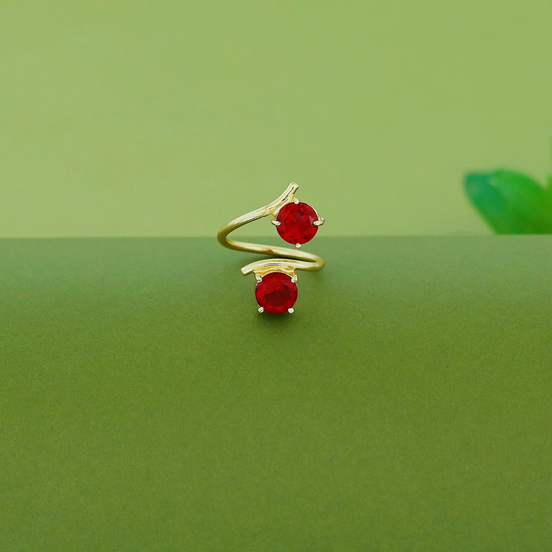 Golden Dual Glossy Ring - Image 3