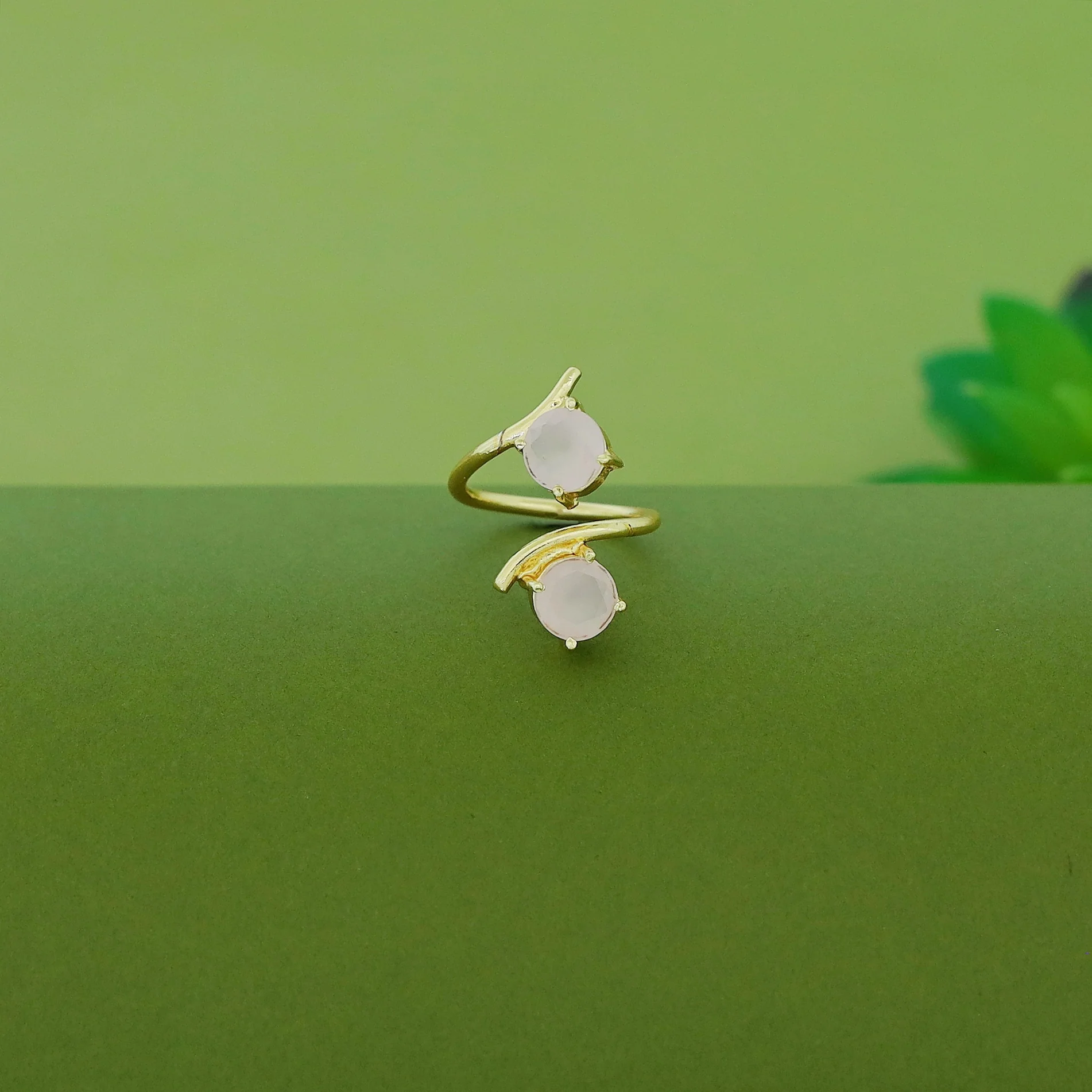 Golden Dual Glossy Ring - Image 4