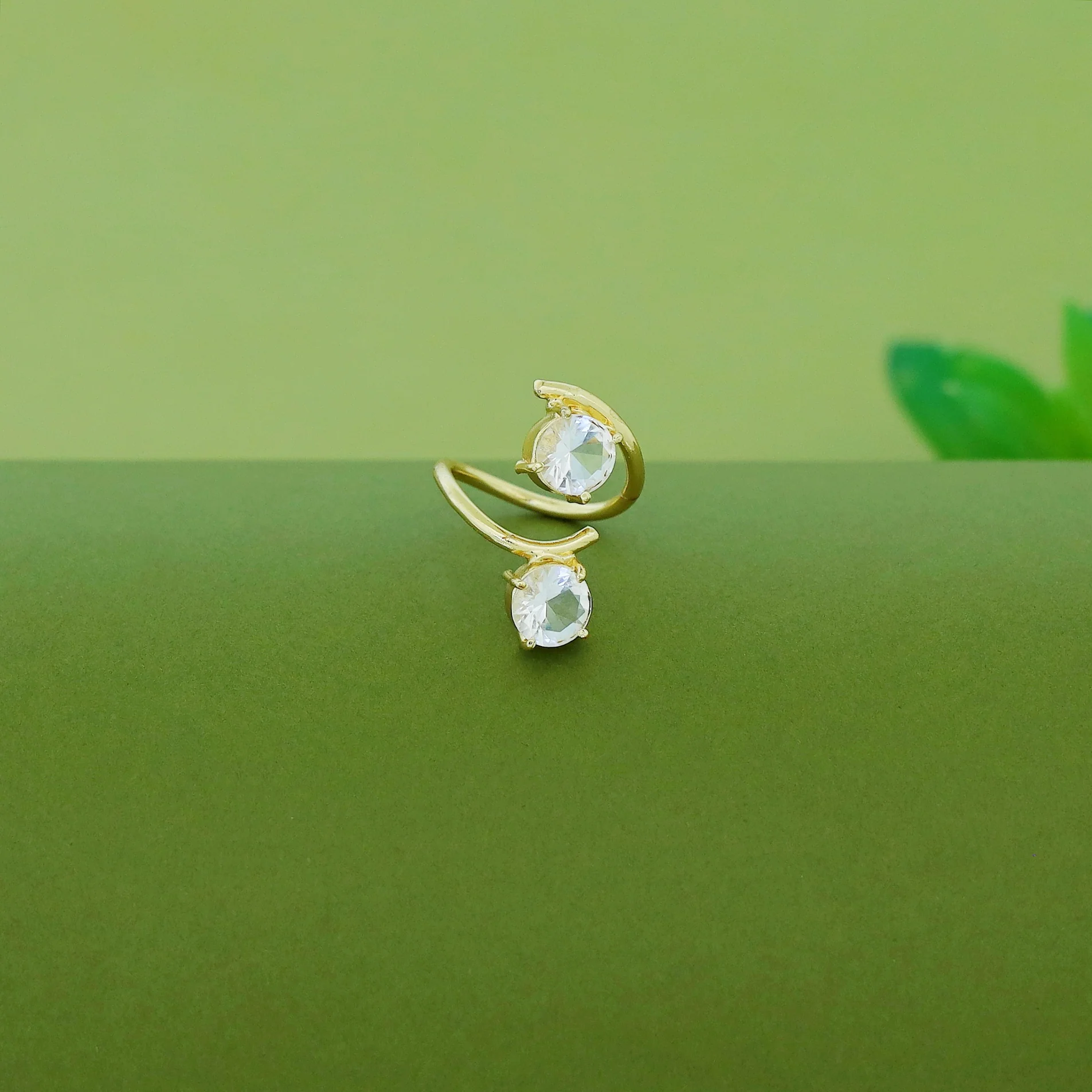 Golden Dual Glossy Ring - Image 5