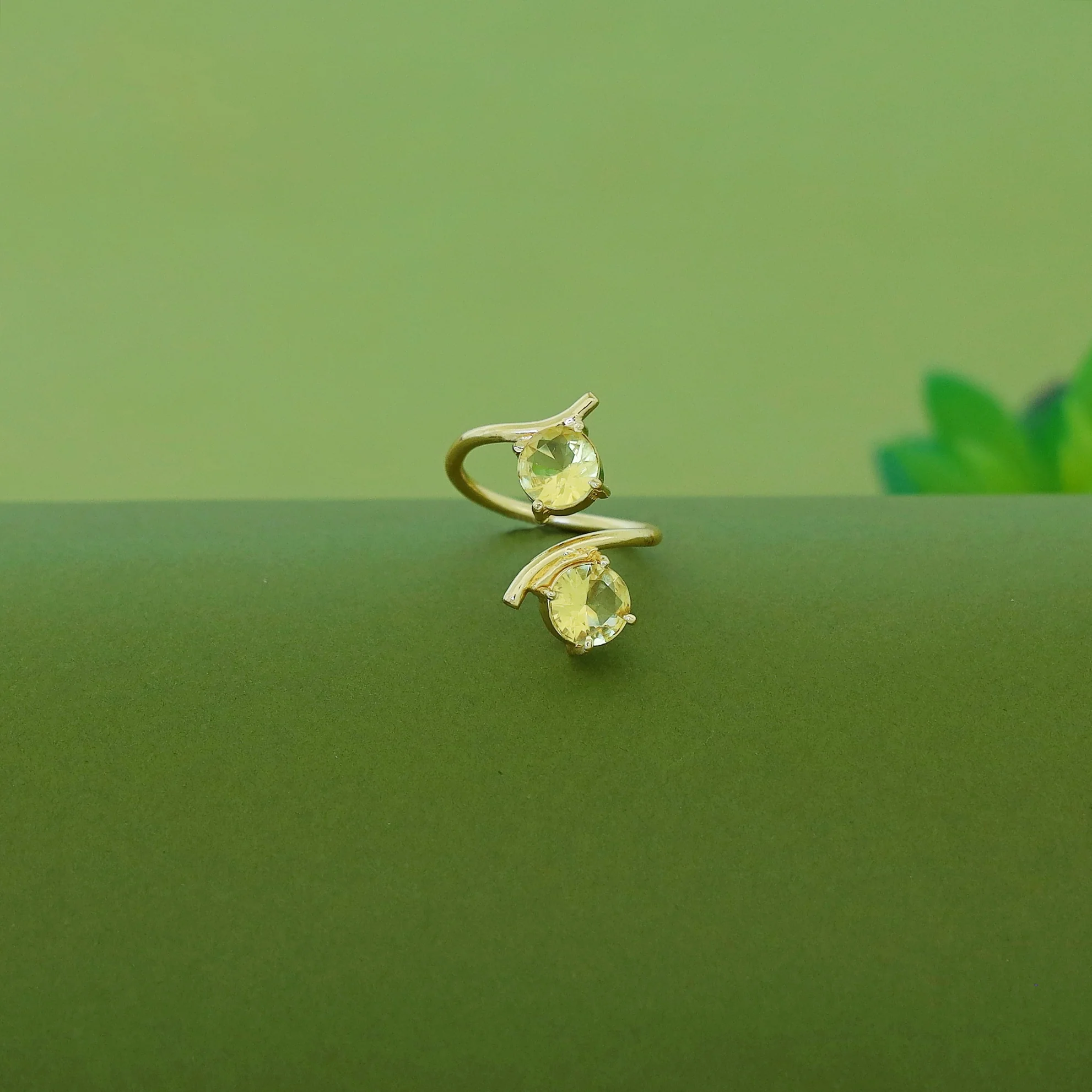 Golden Dual Glossy Ring - Image 6