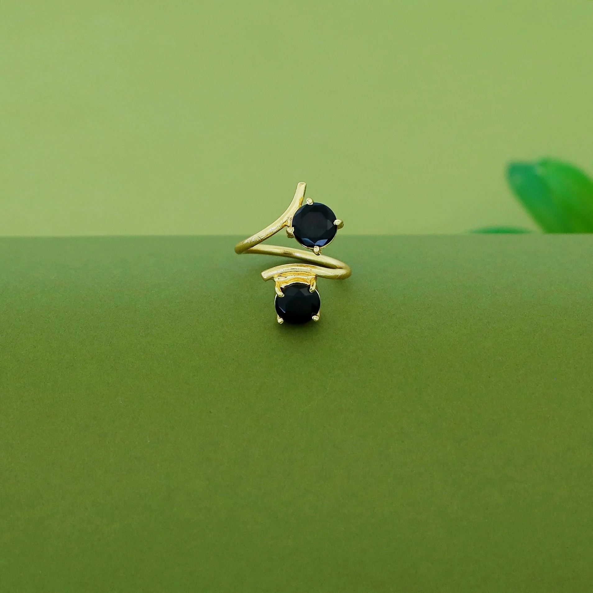 Golden Dual Glossy Ring - Image 8