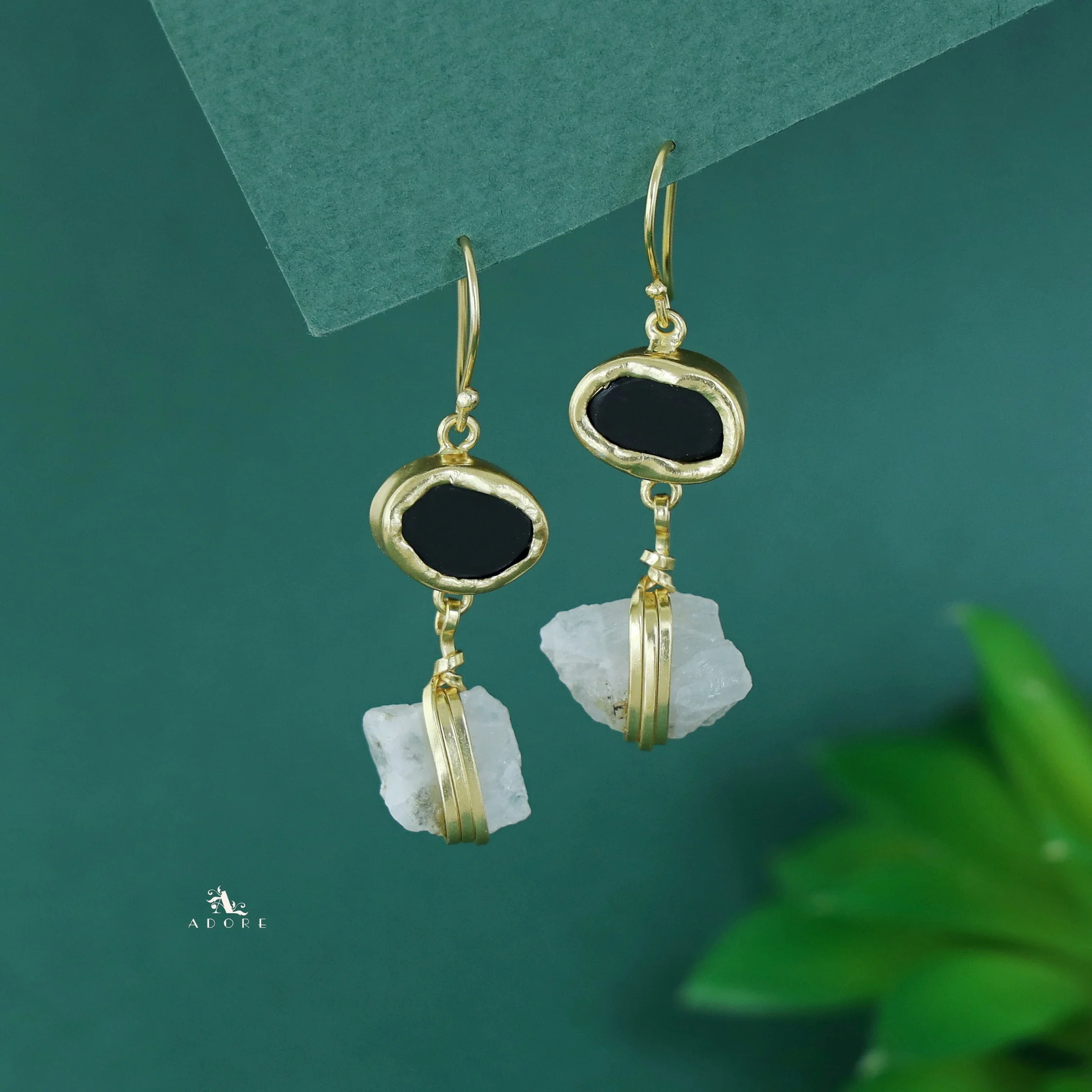 Golden Dual Raw Stone Drop - Image 6